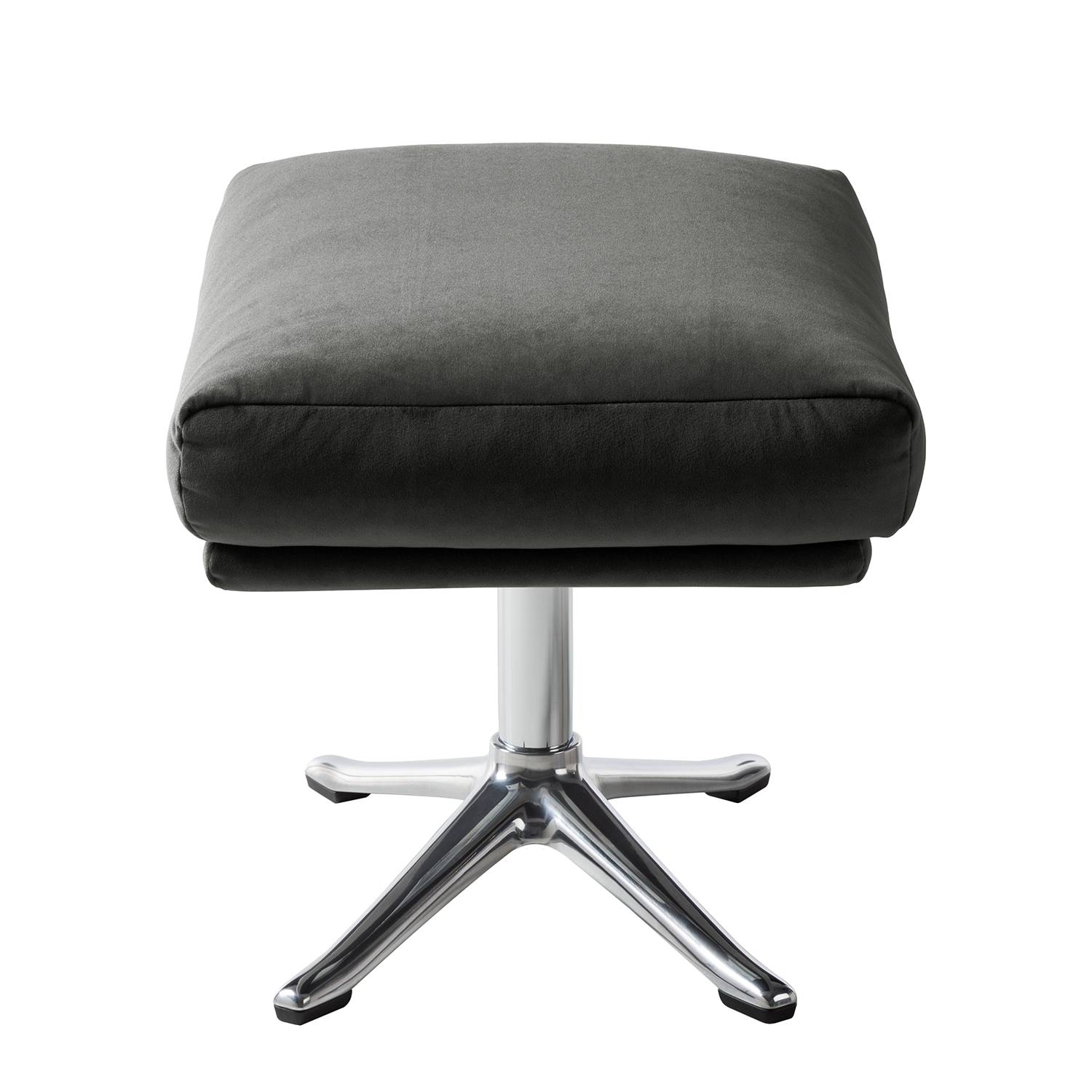 Hocker Hepburn mit Kreuzfuß Samt Rauchgrün