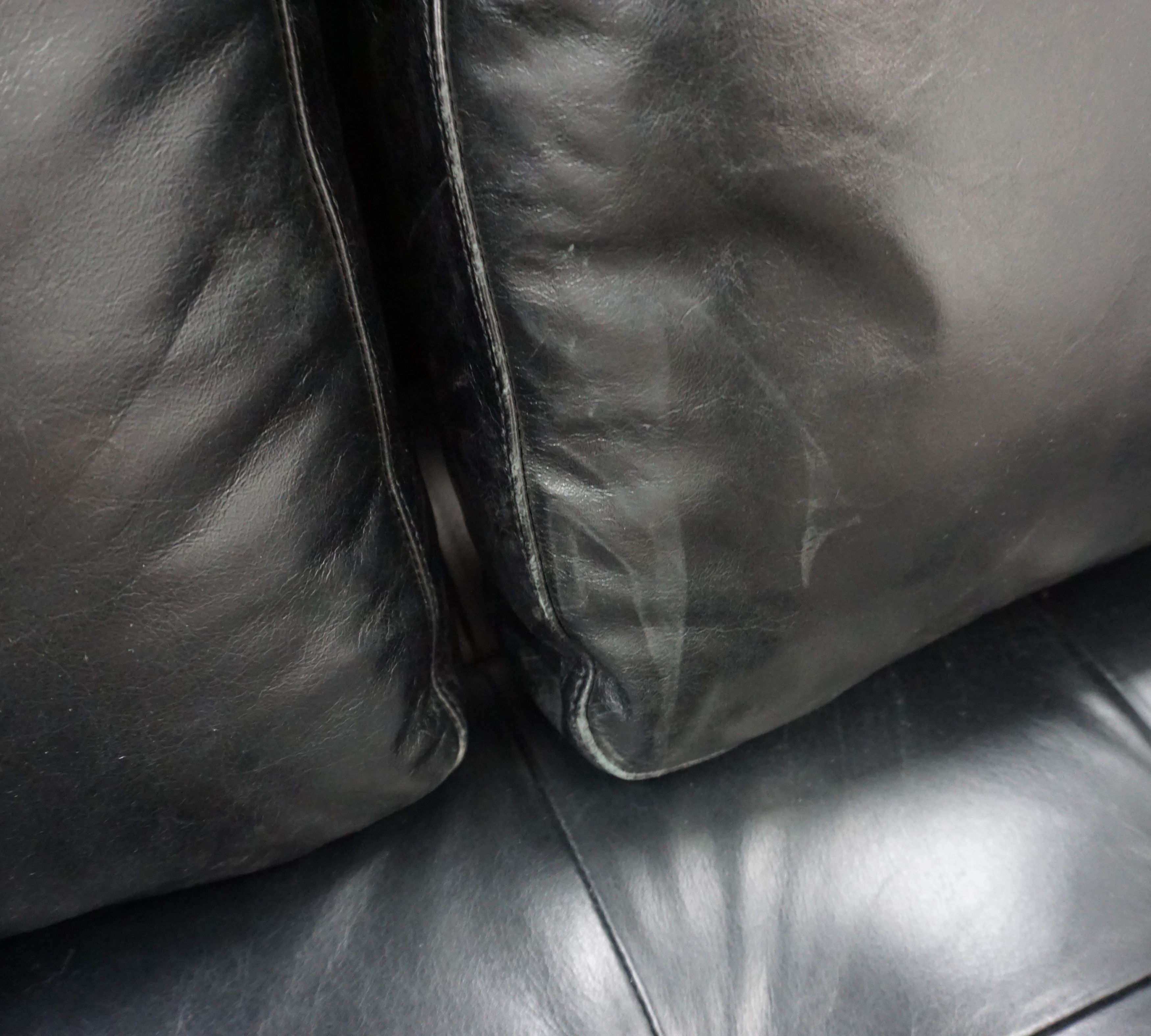 UTILITY 3-Sitzer Sofa Leder Schwarz