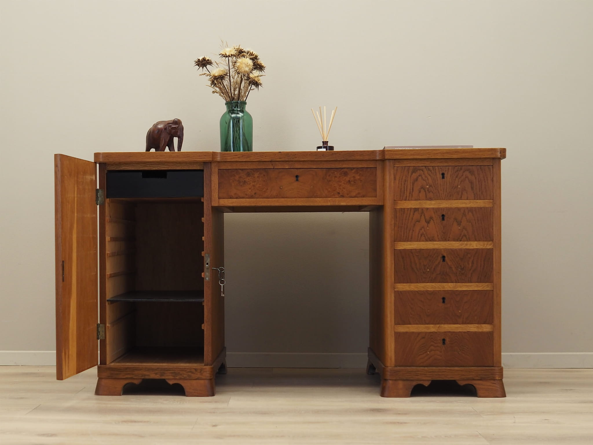 Vintage desk wood brown 1960s