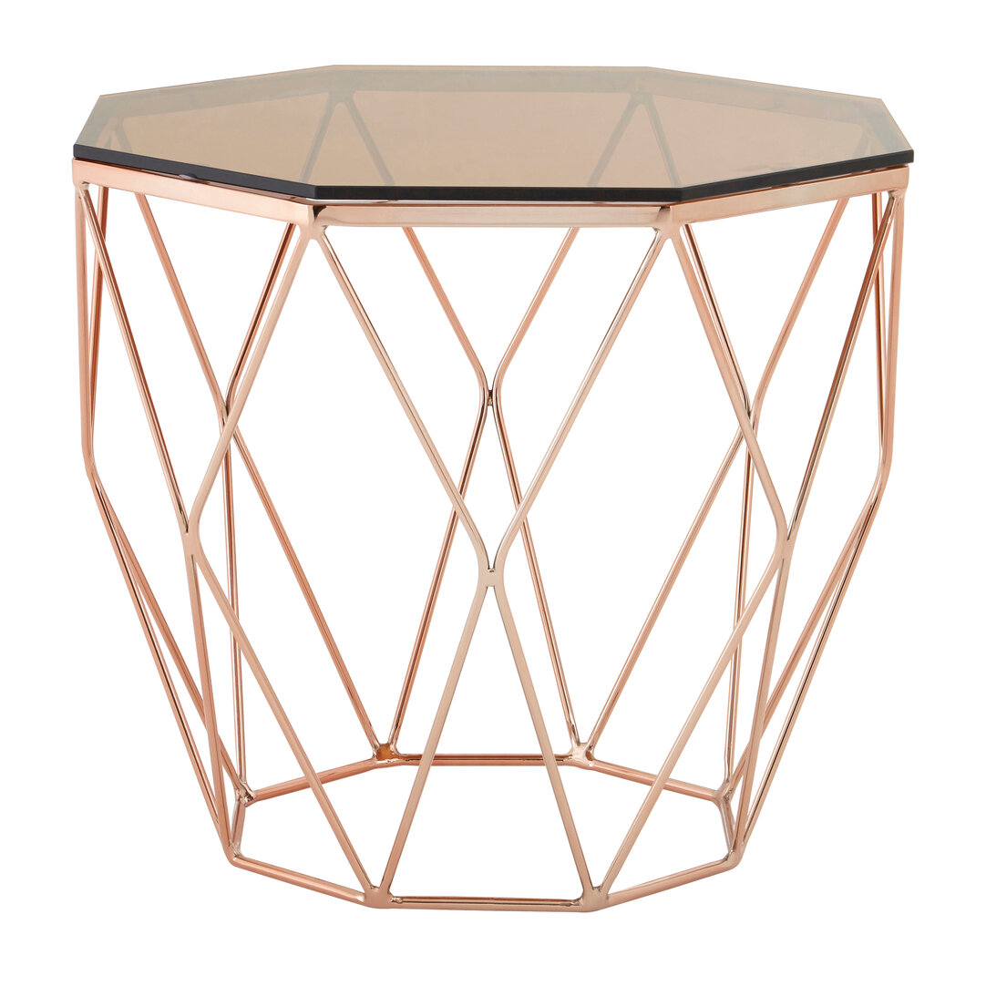 Allure Beistelltisch Glas Metall Roségold