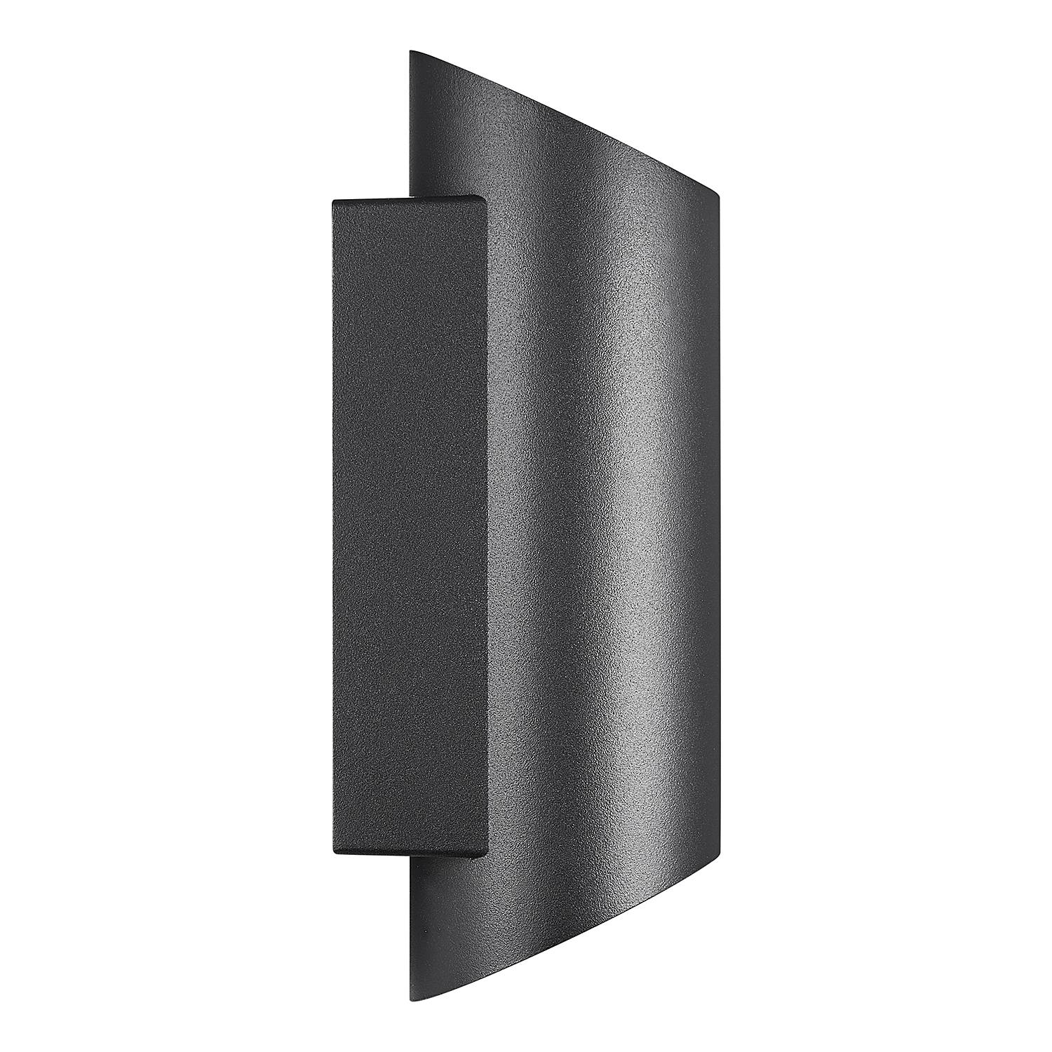 2-Flammig Wandleuchte Nico Round Aluminium Glas Schwarz