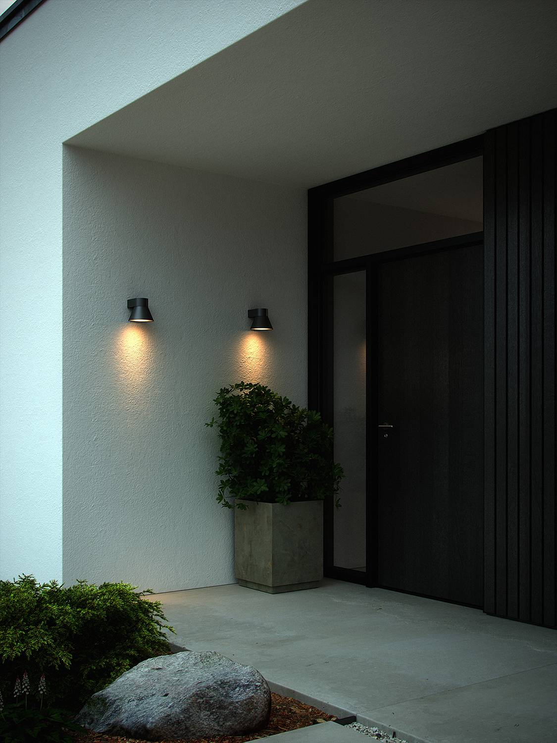 1-Flammig Wandleuchte Kyklop Cone Aluminium Schwarz