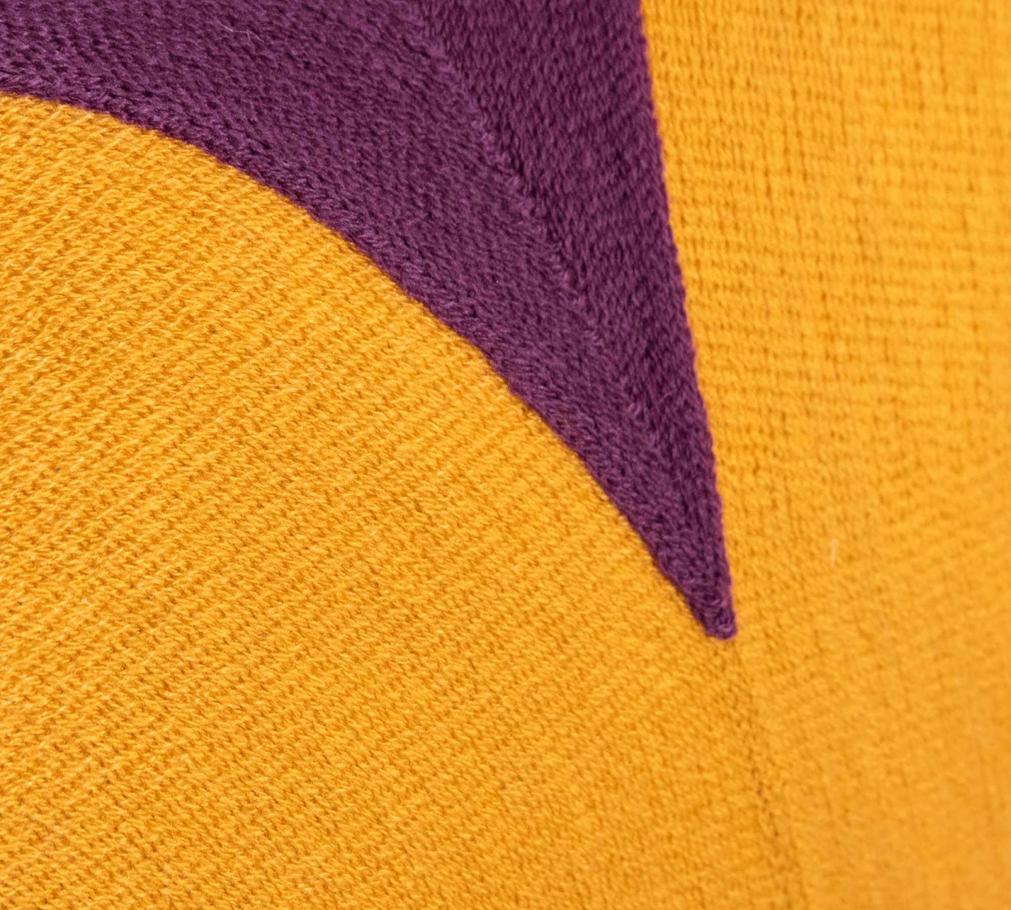 Embroidered cotton cushion with feather filling Orange Purple