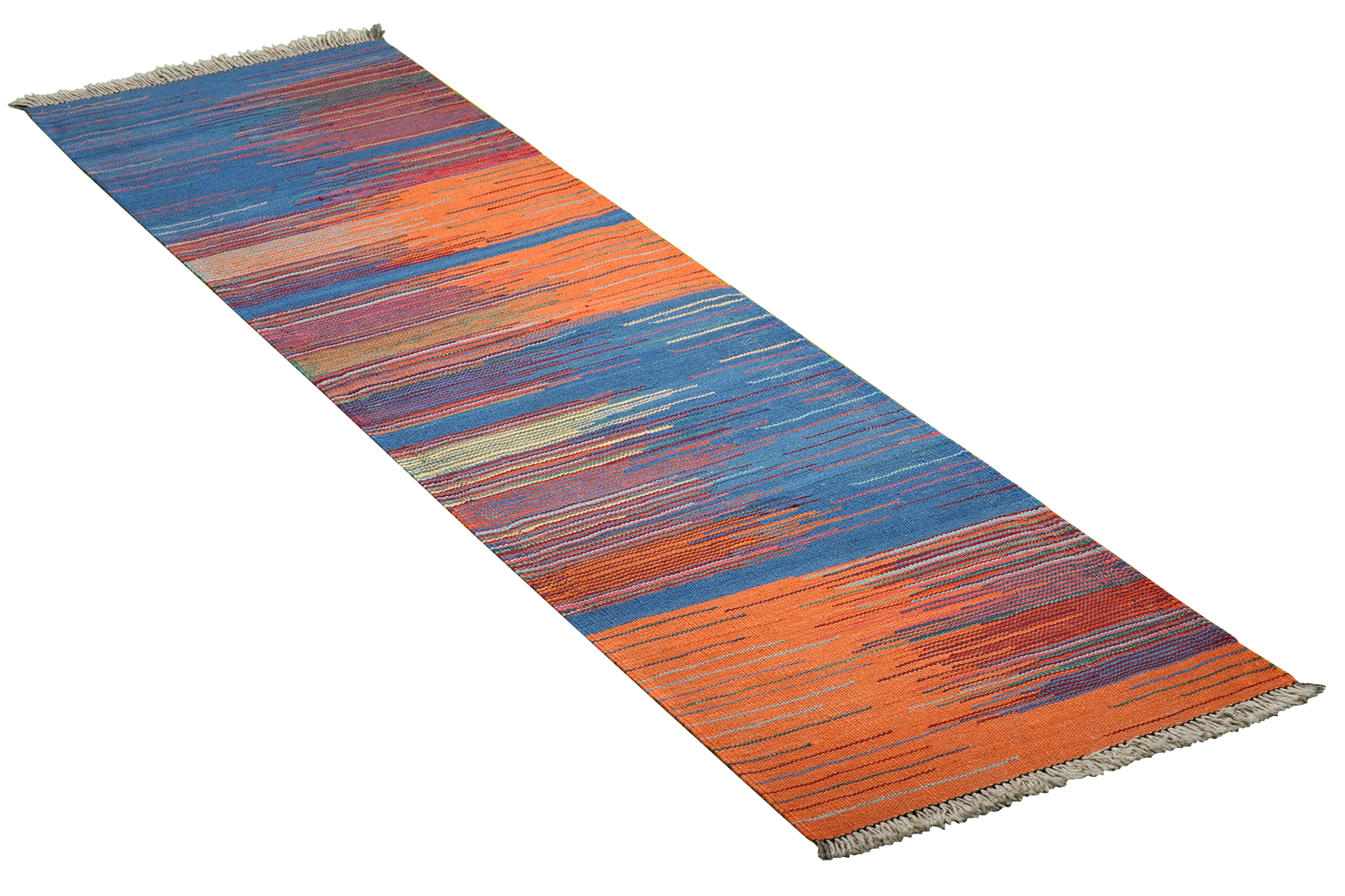 Kilim Gashgai Teppich Blau Orange