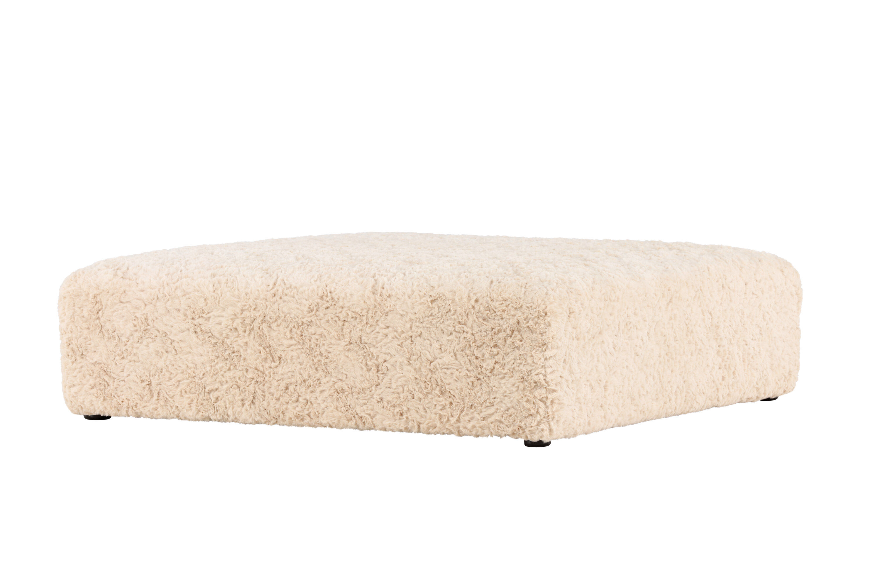 Frankie Pouf Beige Kunstfell FSC 100x100cm