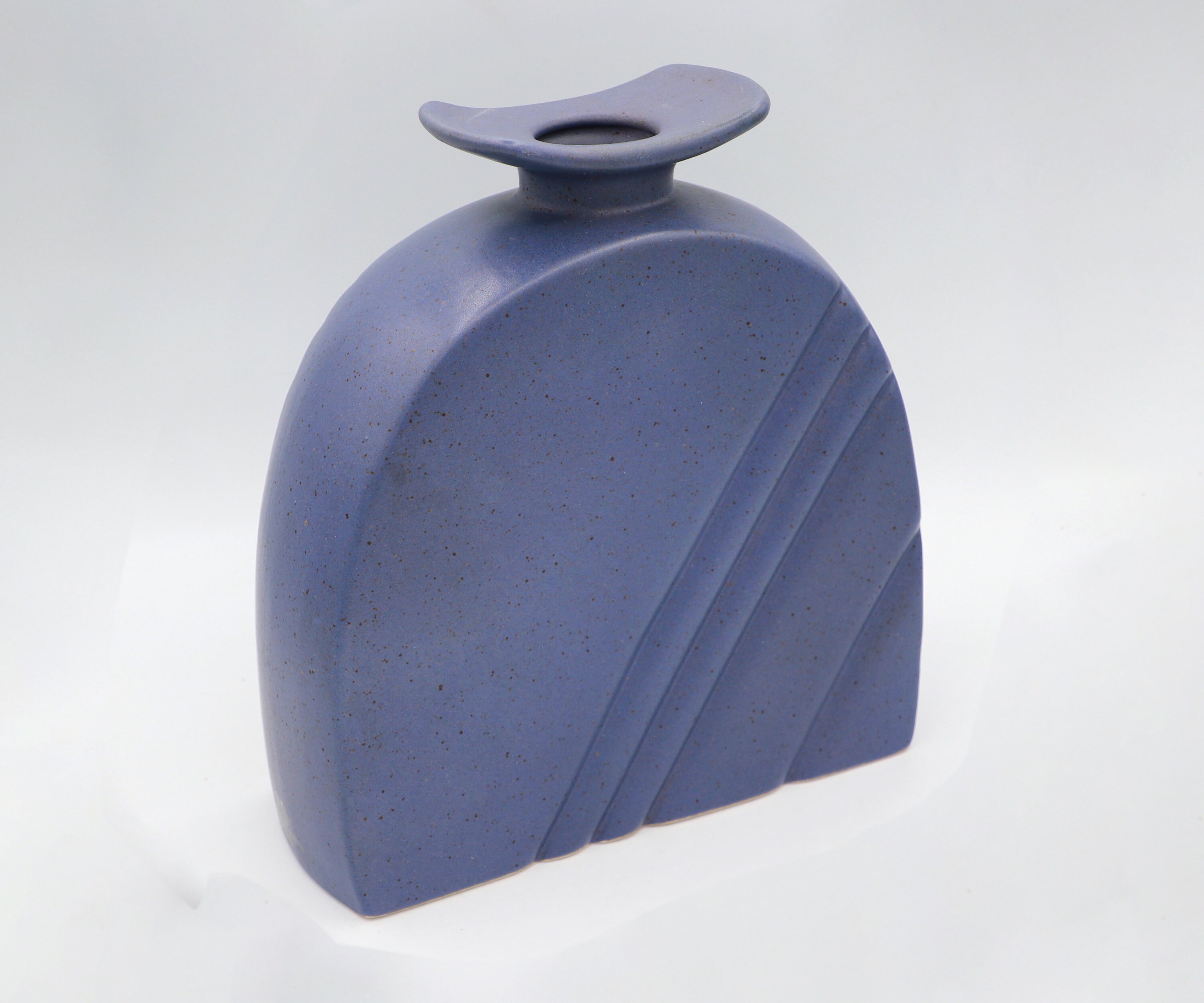 Vaso vintage in ceramica blu anni '90