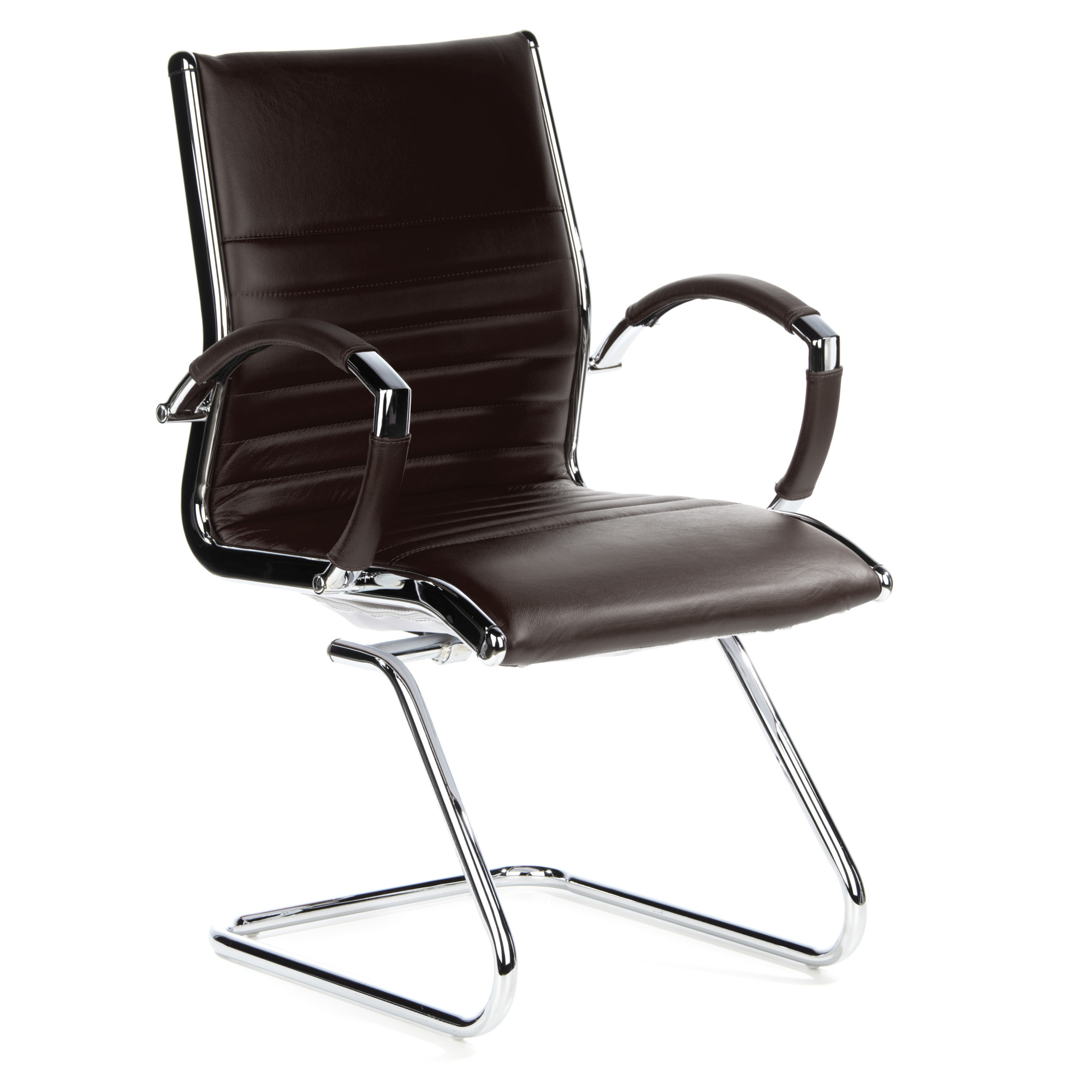 Parma V Chair Cantilever Leather Brown