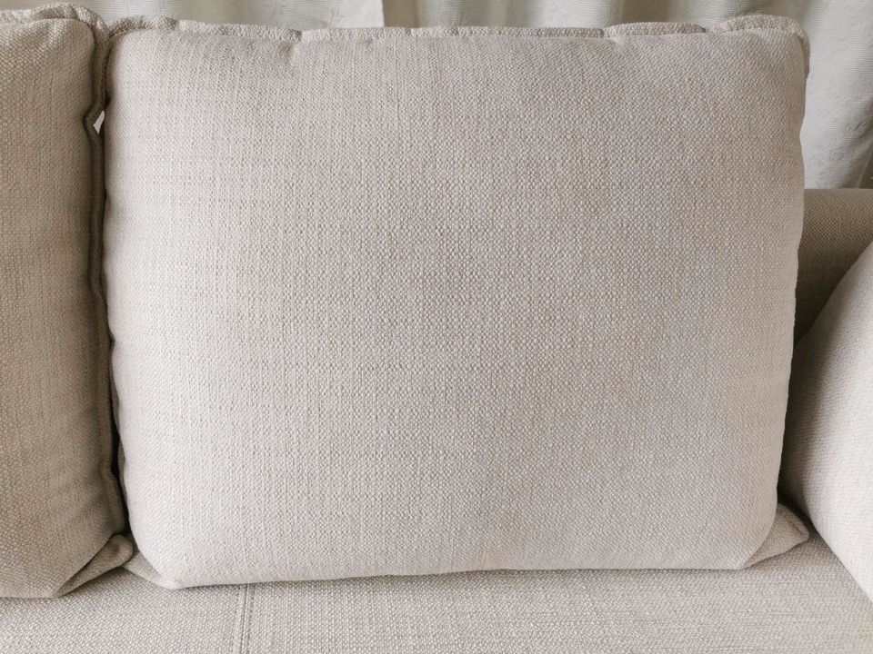 Tribeca Ecksofa Links Stoff Weiß Creme
