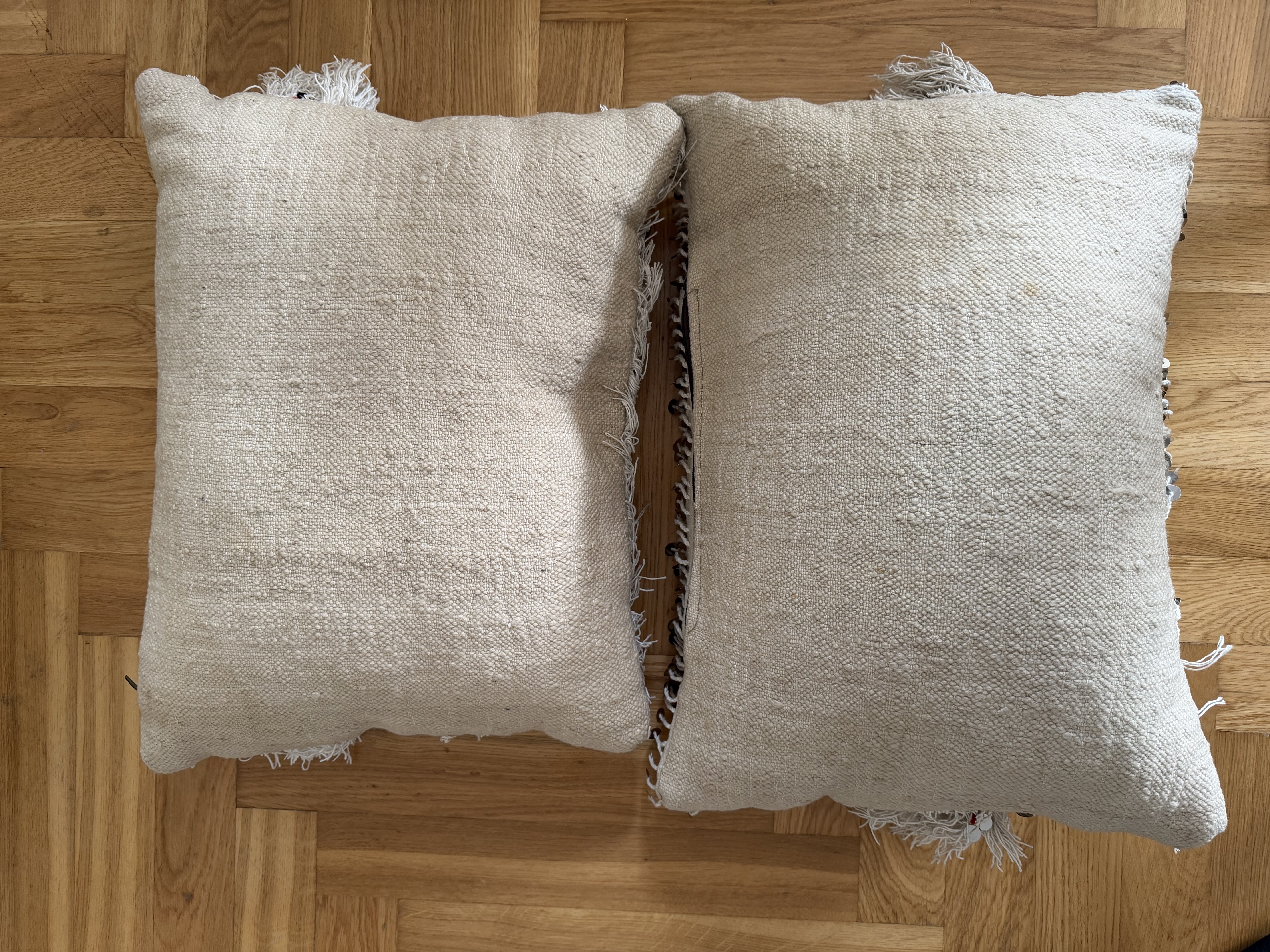 2x Kissenhülle Baumwolle Beige