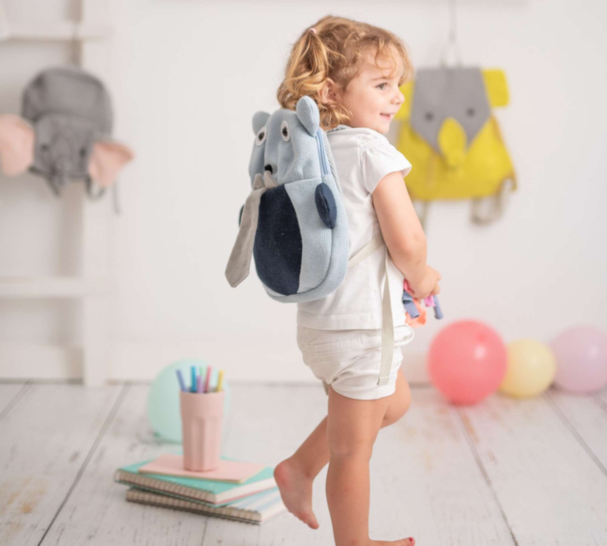 Bieber Rucksack Baumwolle Blau