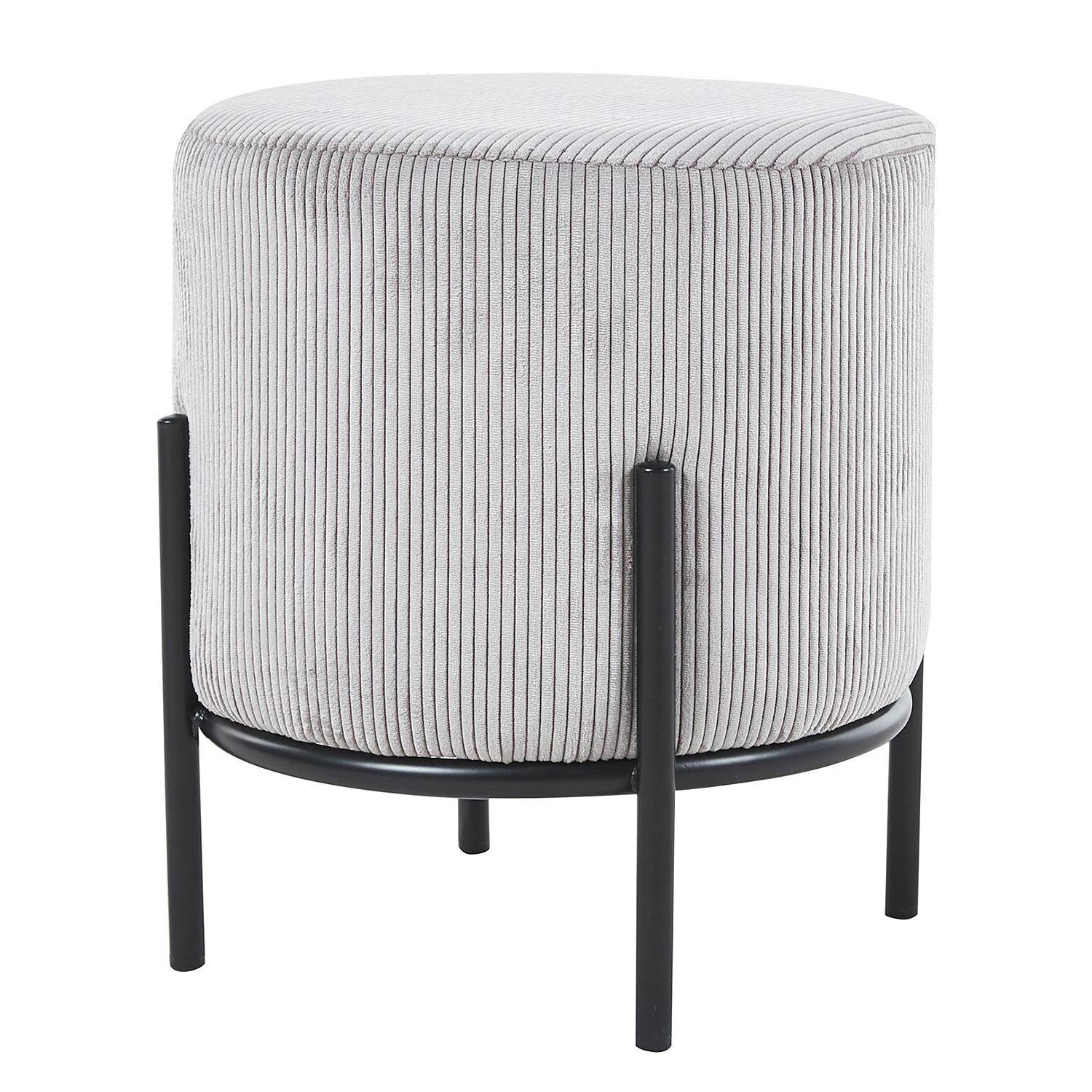 Polsterhocker Bumyra Cord Hellgrau