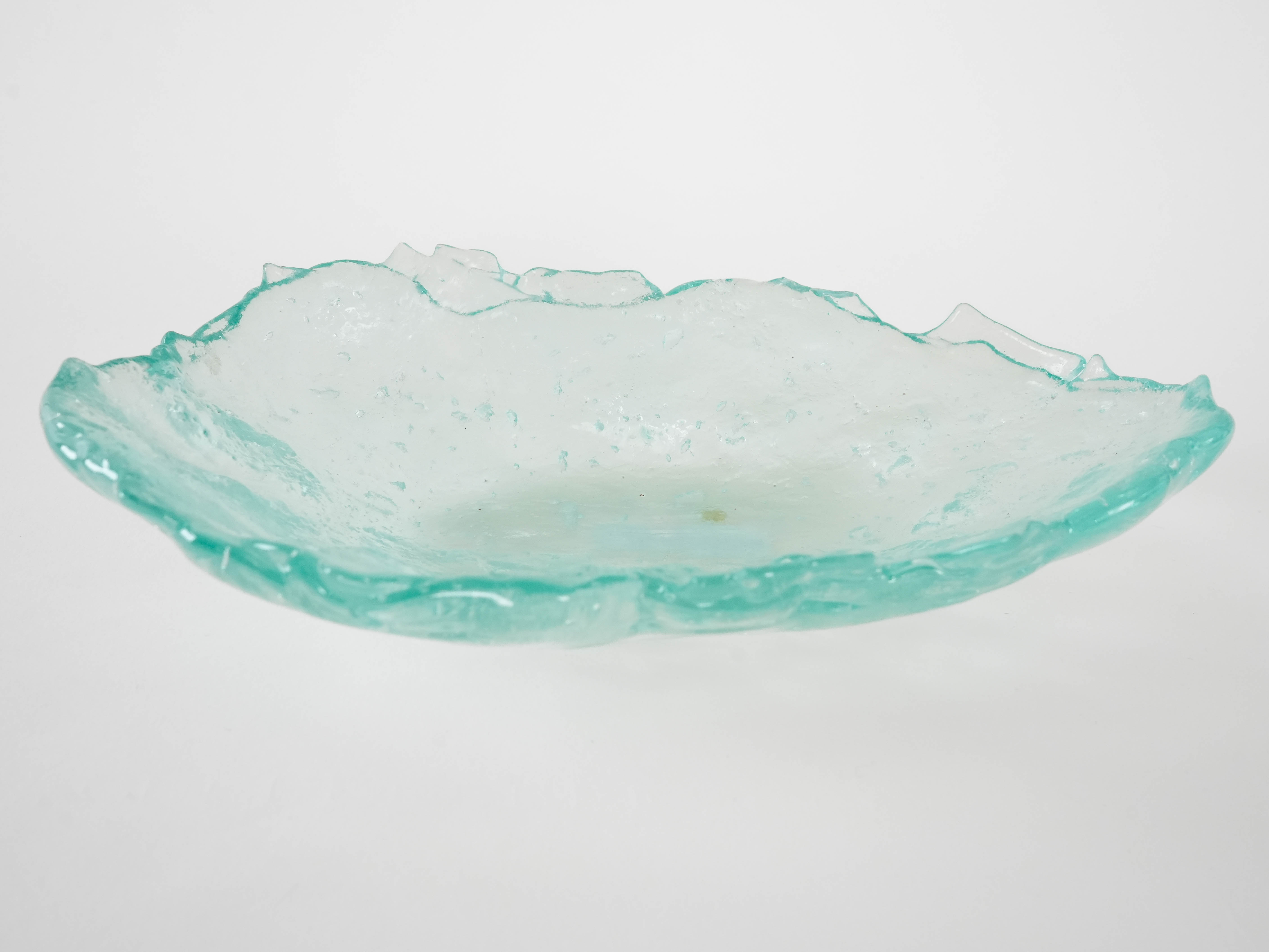 Glasschale Grün Transparent 1970er Jahre