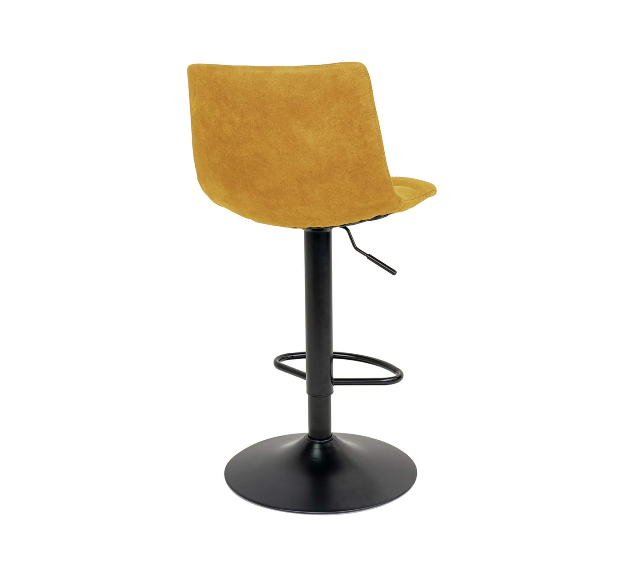 2x Bar stool steel fabric mustard yellow
