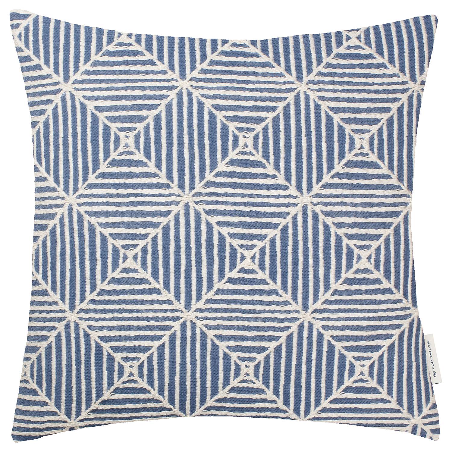 Graphic Lines Kissenbezug Baumwolle Polyester Blau