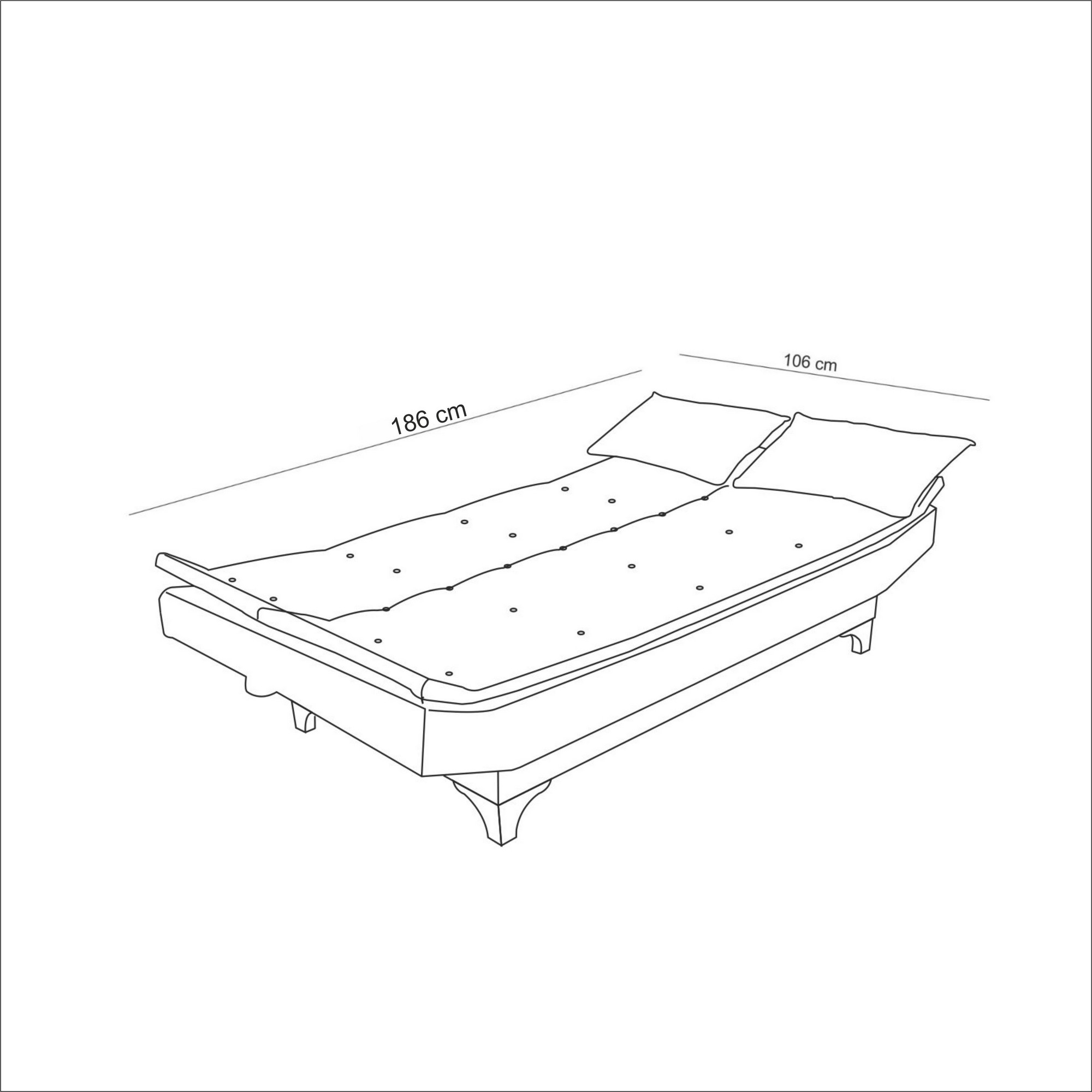 Santo Schlafsofa 3-Sitzer Holz Grün