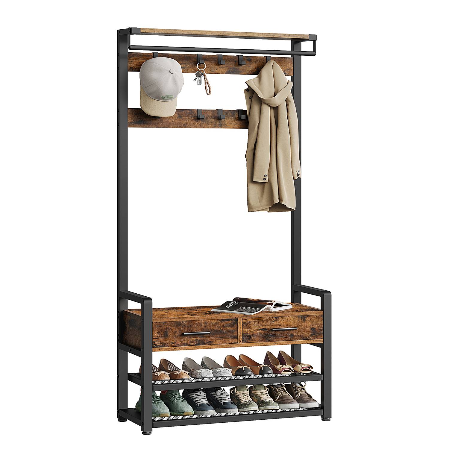 Jovy Kompaktgarderobe Dunkelbraun Schwarz