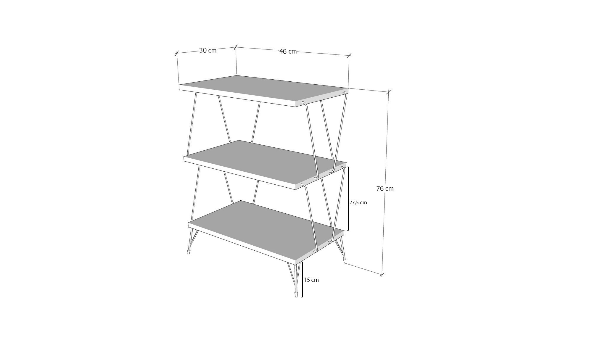 Lazandos Beistelltisch Holz Pine