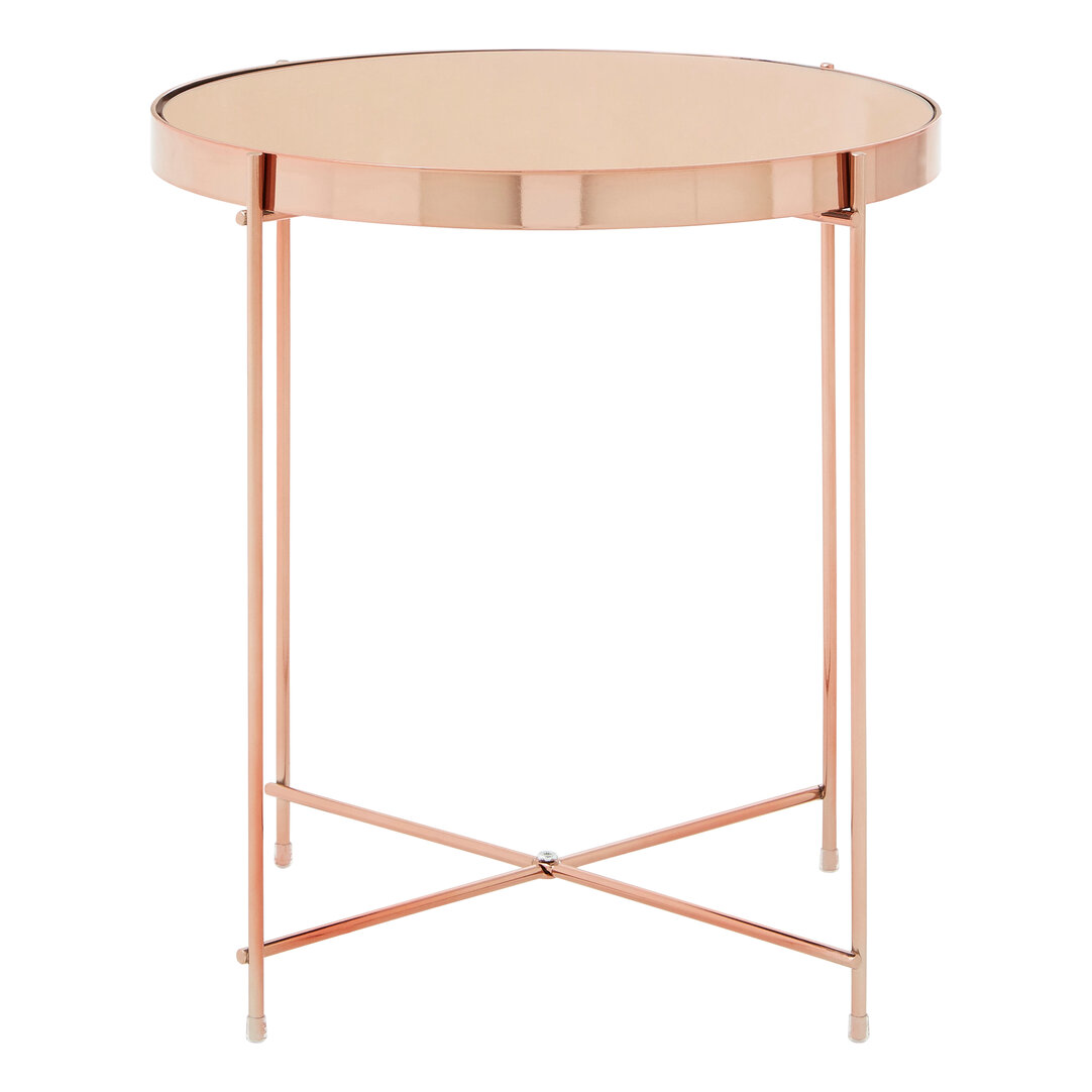 Allure Silberner Spiegelglas Runder Beistelltisch
