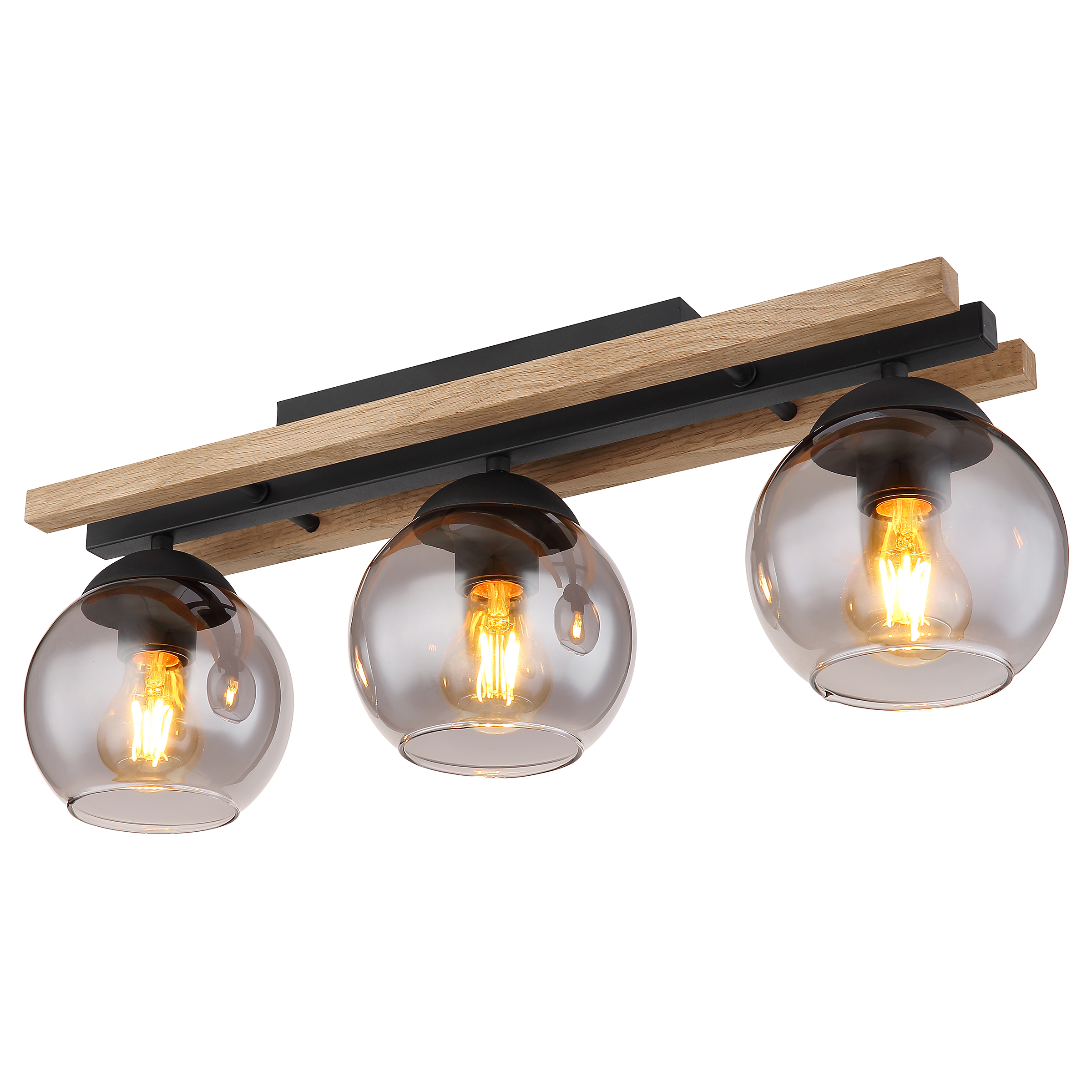 3-Flammig Conni Deckenleuchte Rauchglas 