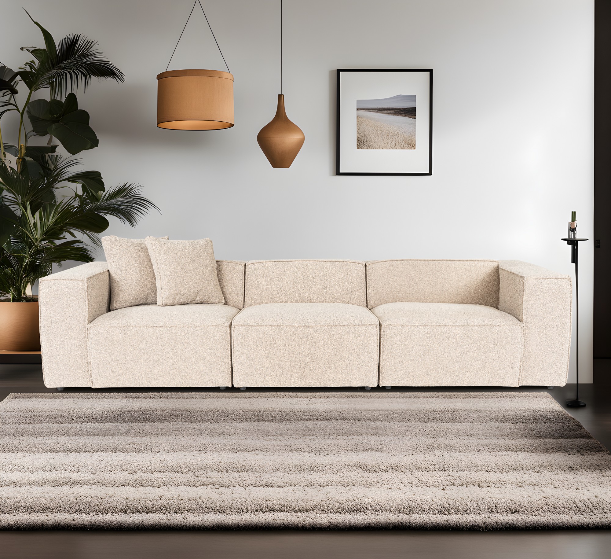 Lora 3-seater sofa beige