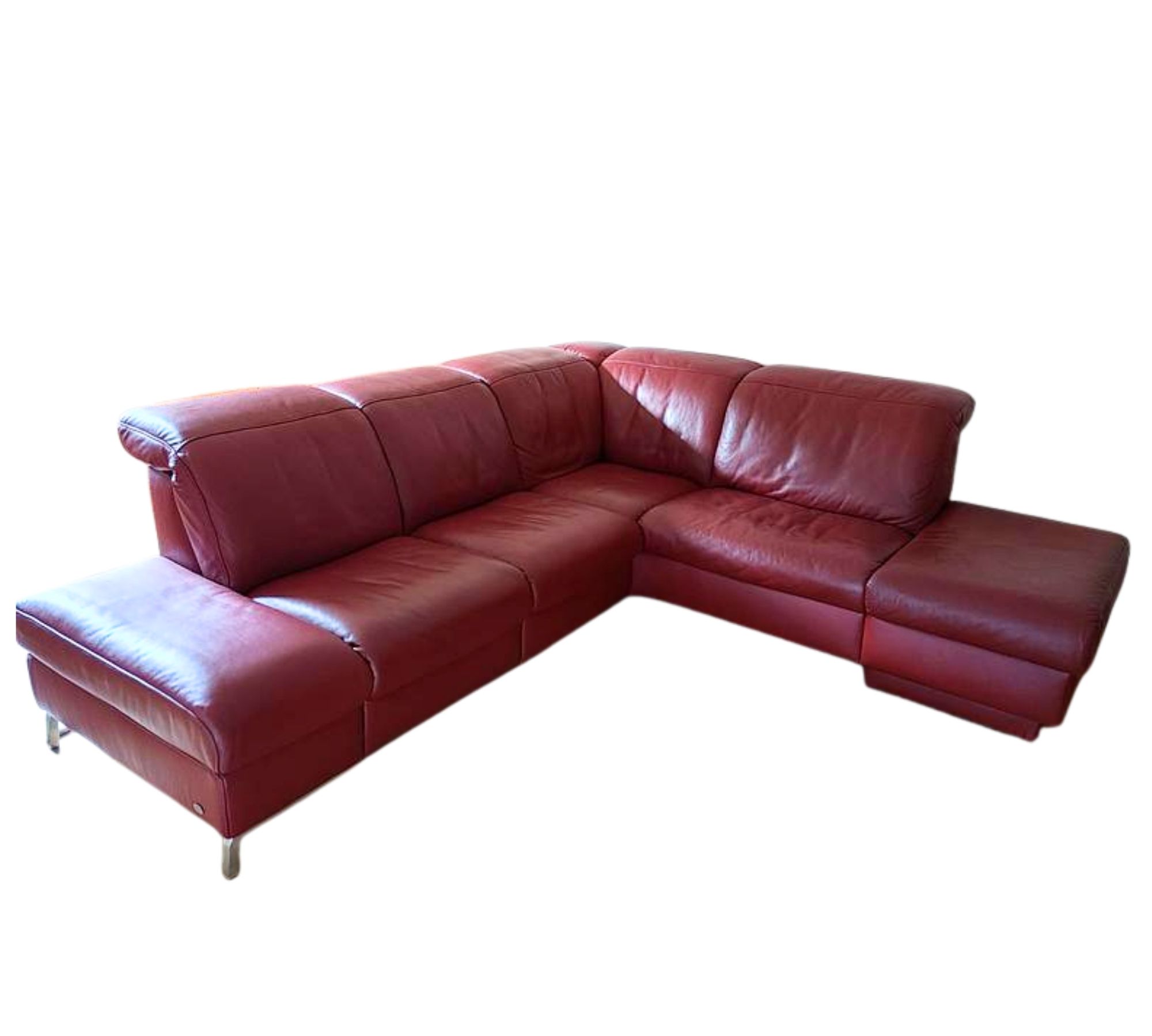 Wellness-/Relaxcouch Leder Rot