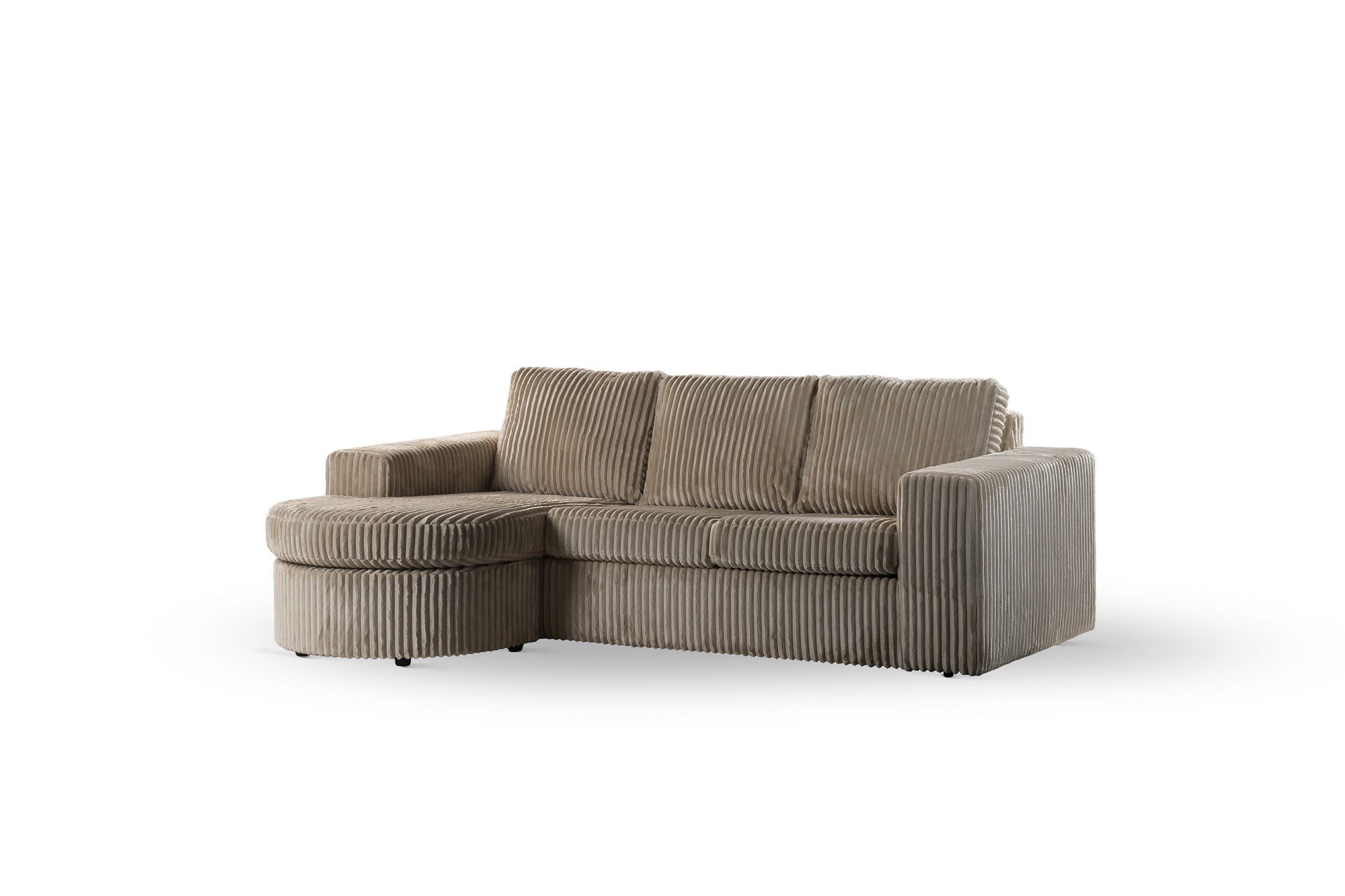 Sofa 3-Seater Chaiselongue Left Right Beige
