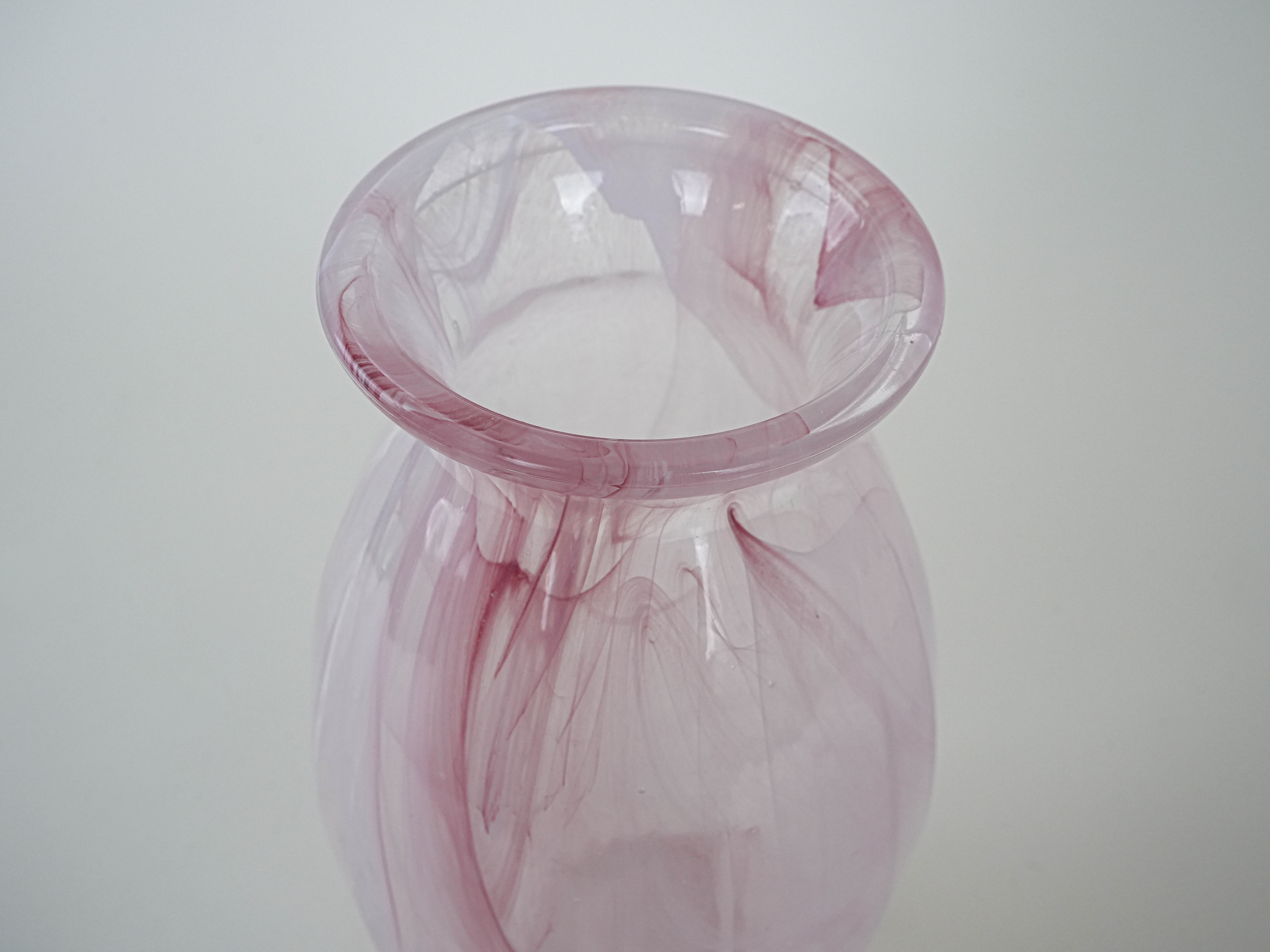 Glasvase Rosa 1980er Jahre