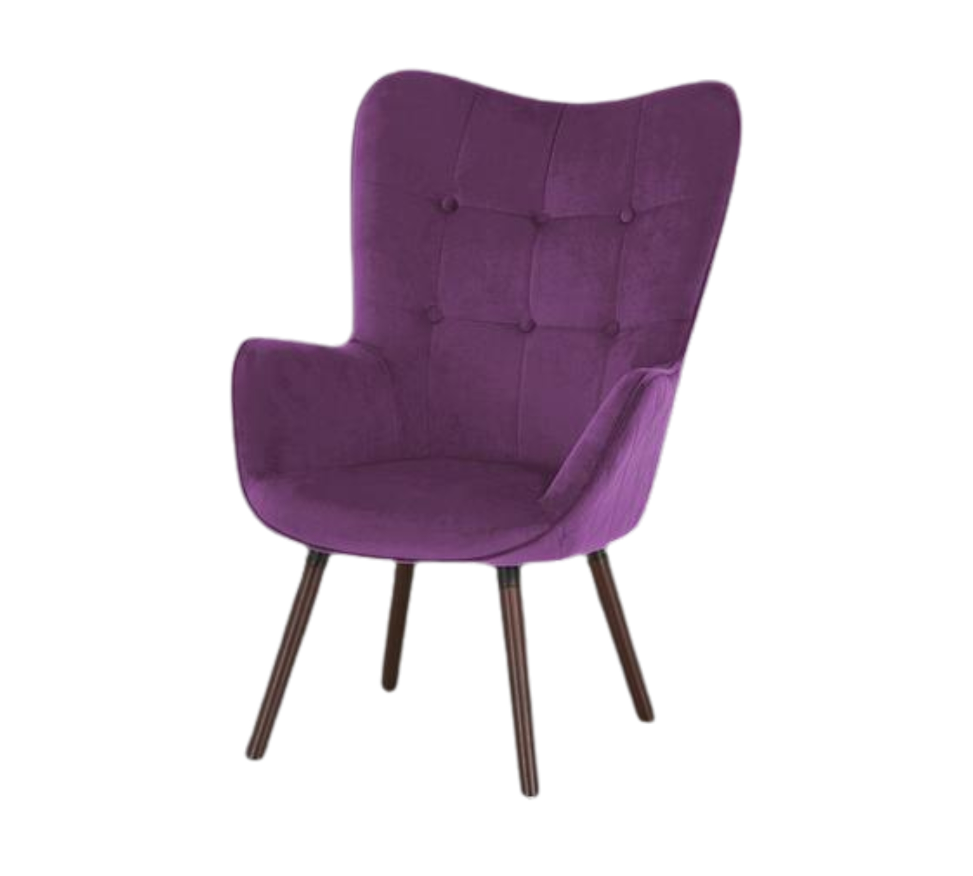 Bridget Sessel Samt Massivholz Violett