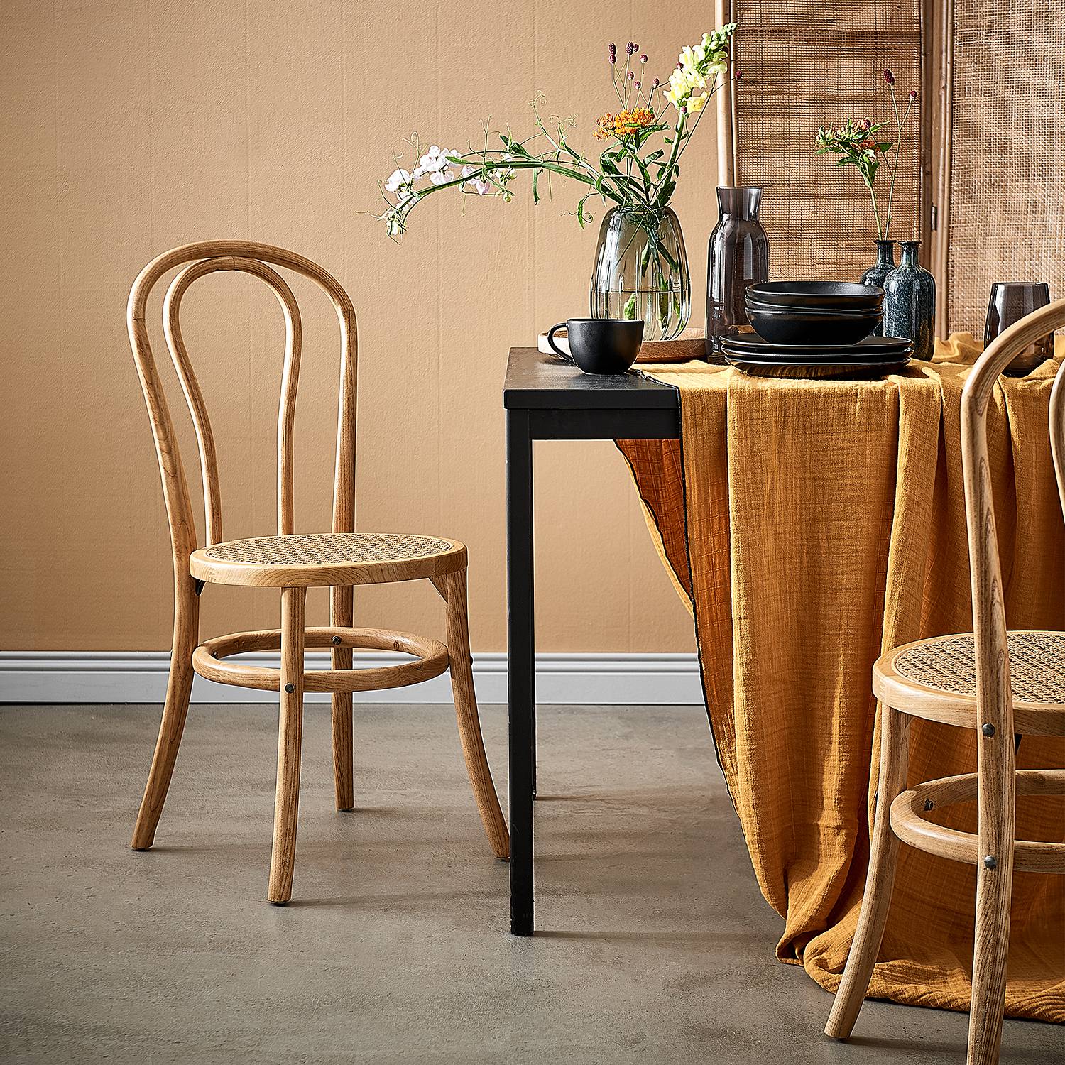 Stuhl WIENER MELANGE Rattan Natur