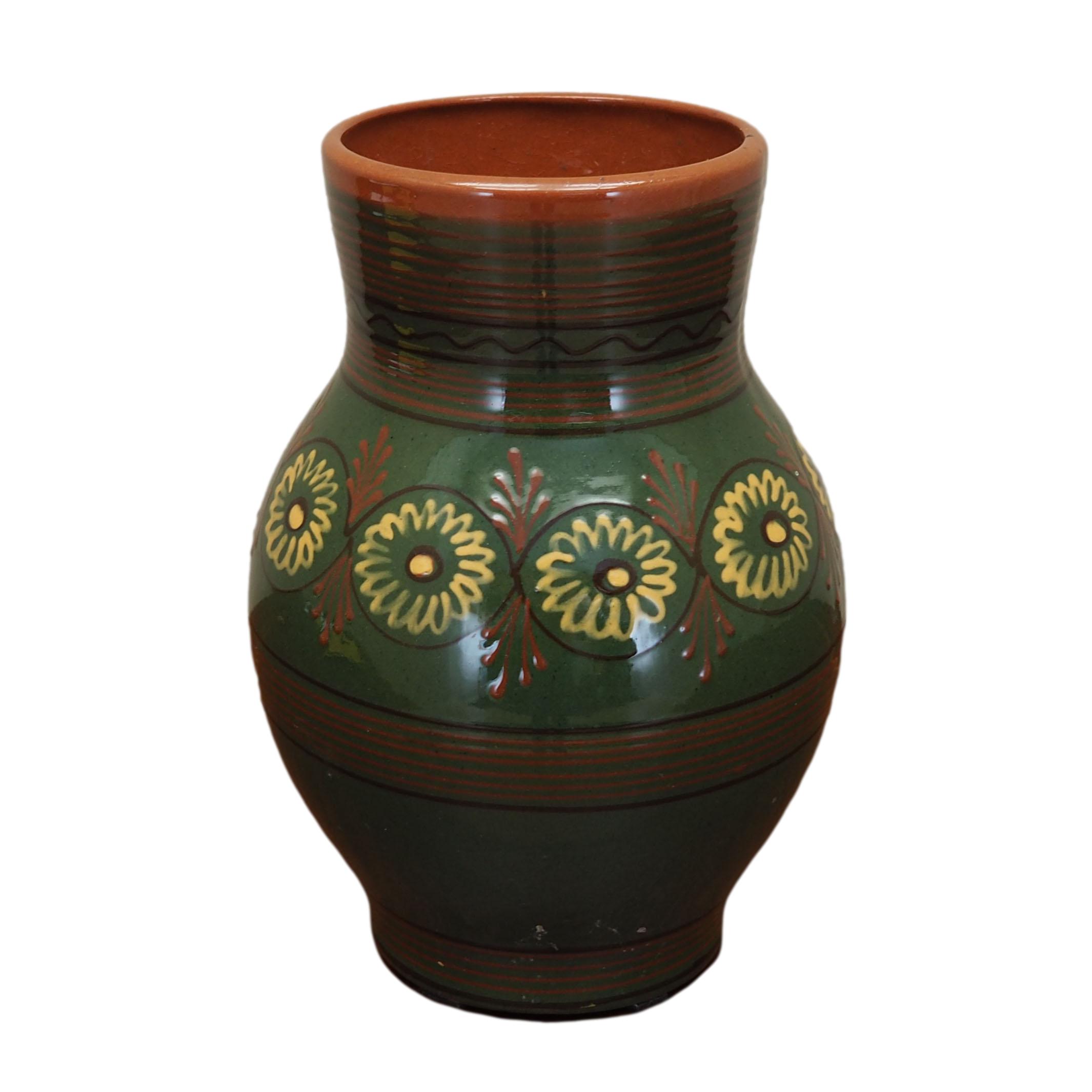 Vintage Vaso Ceramica Multicolore Anni '70