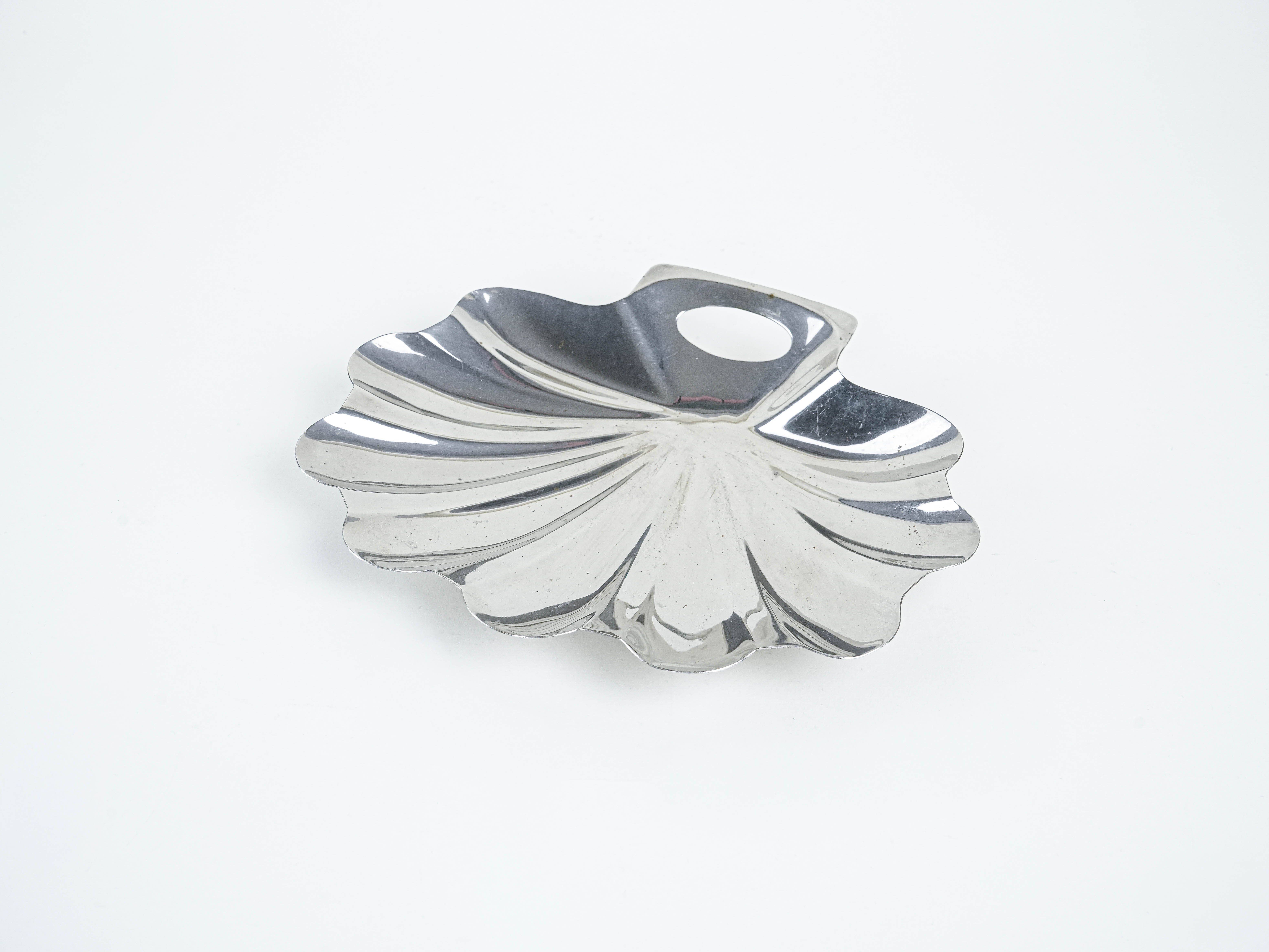 Shell serving bowl, stainless steel 1970s