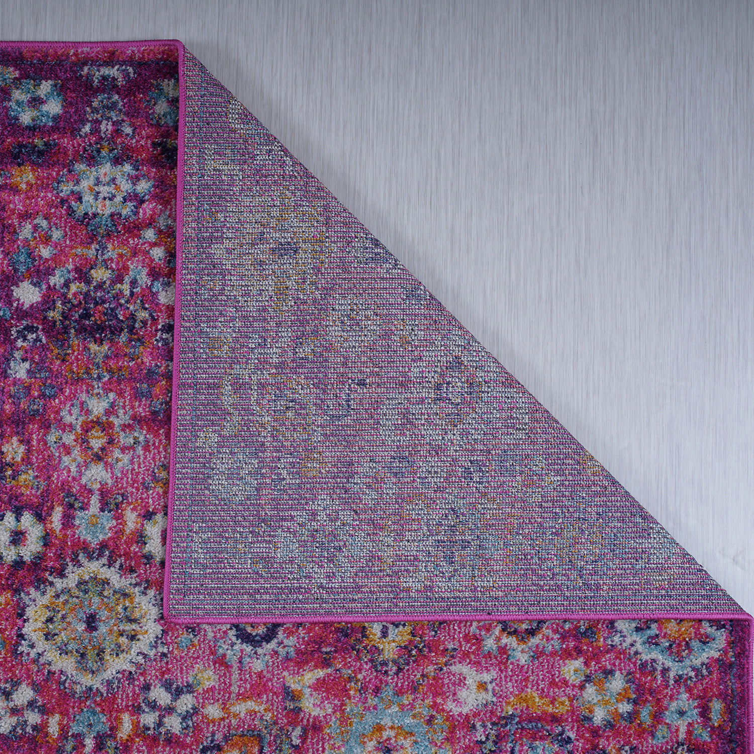 Vintage 7653 Teppich Grau Dunkelblau