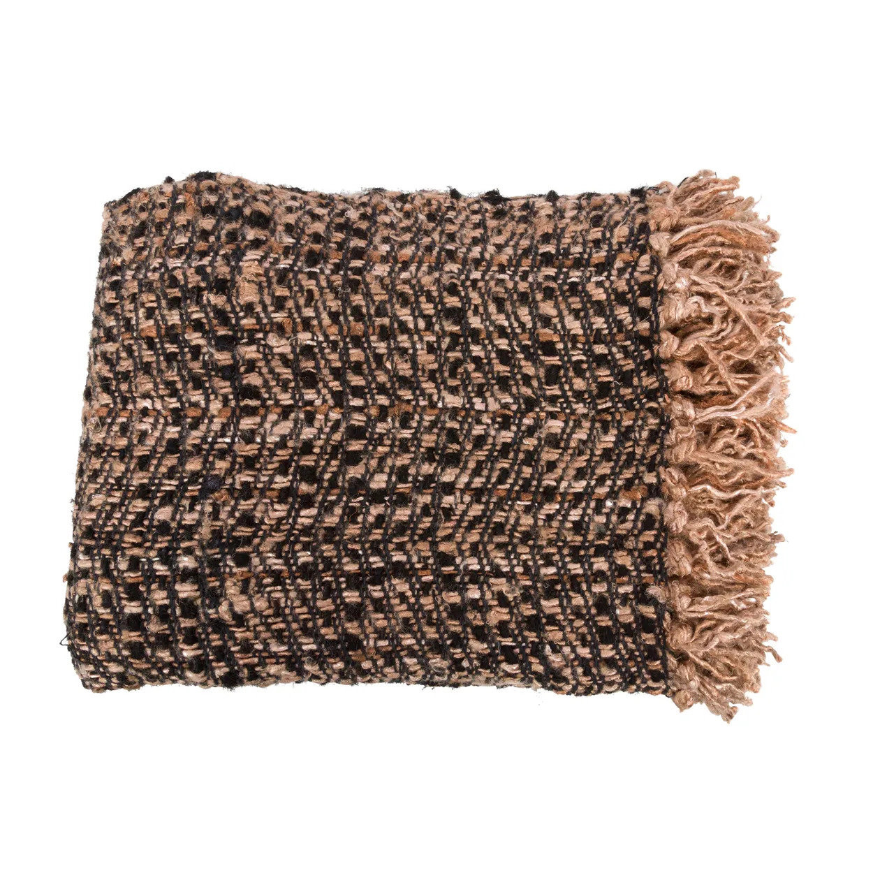 S'il vous Plaid Decke Schwarzbraun