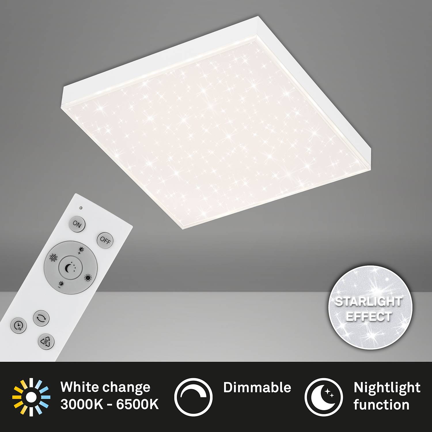 Frameless LED Ceiling Light 1-Light Polycarbonate Iron