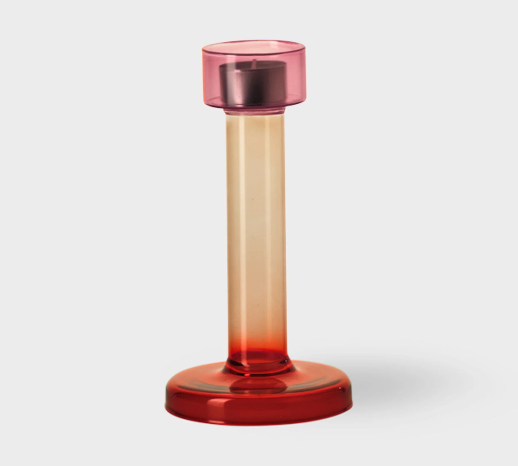 Bole Kerzenhalter Mittel Glas Rot