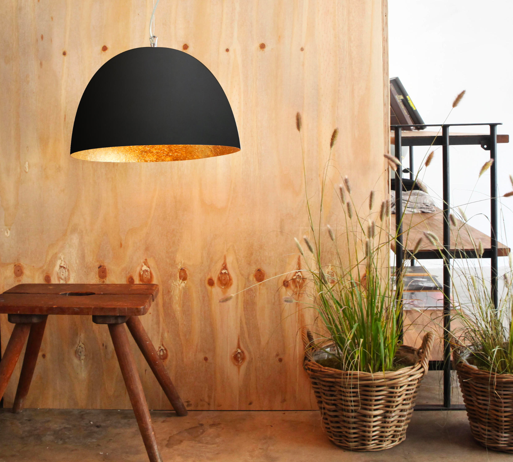 H2o Pendelleuchte Schwarz Gold