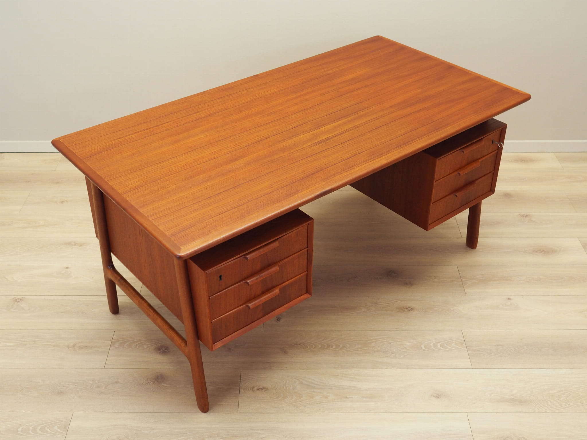 Vintage desk teak brown 1970s