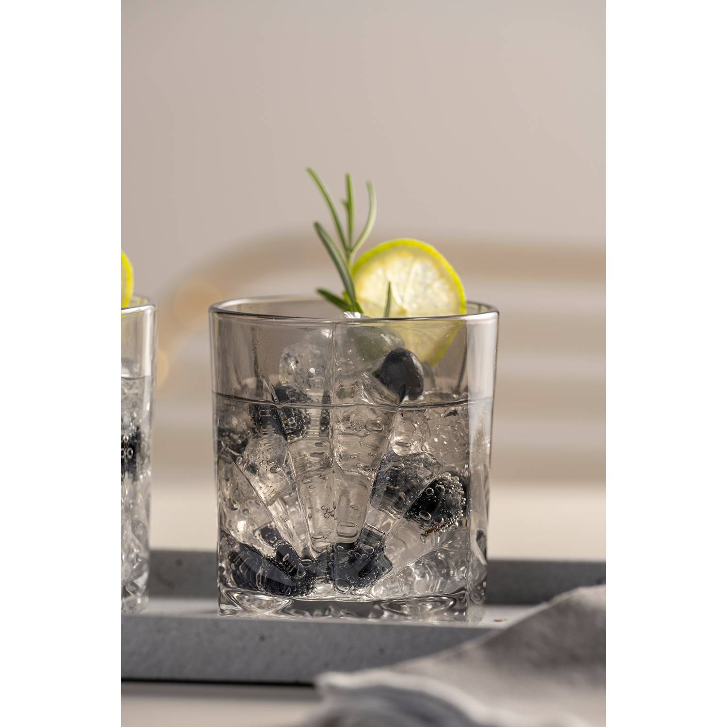4x Trinkglas Capri Kristallglas Grau 0,15l