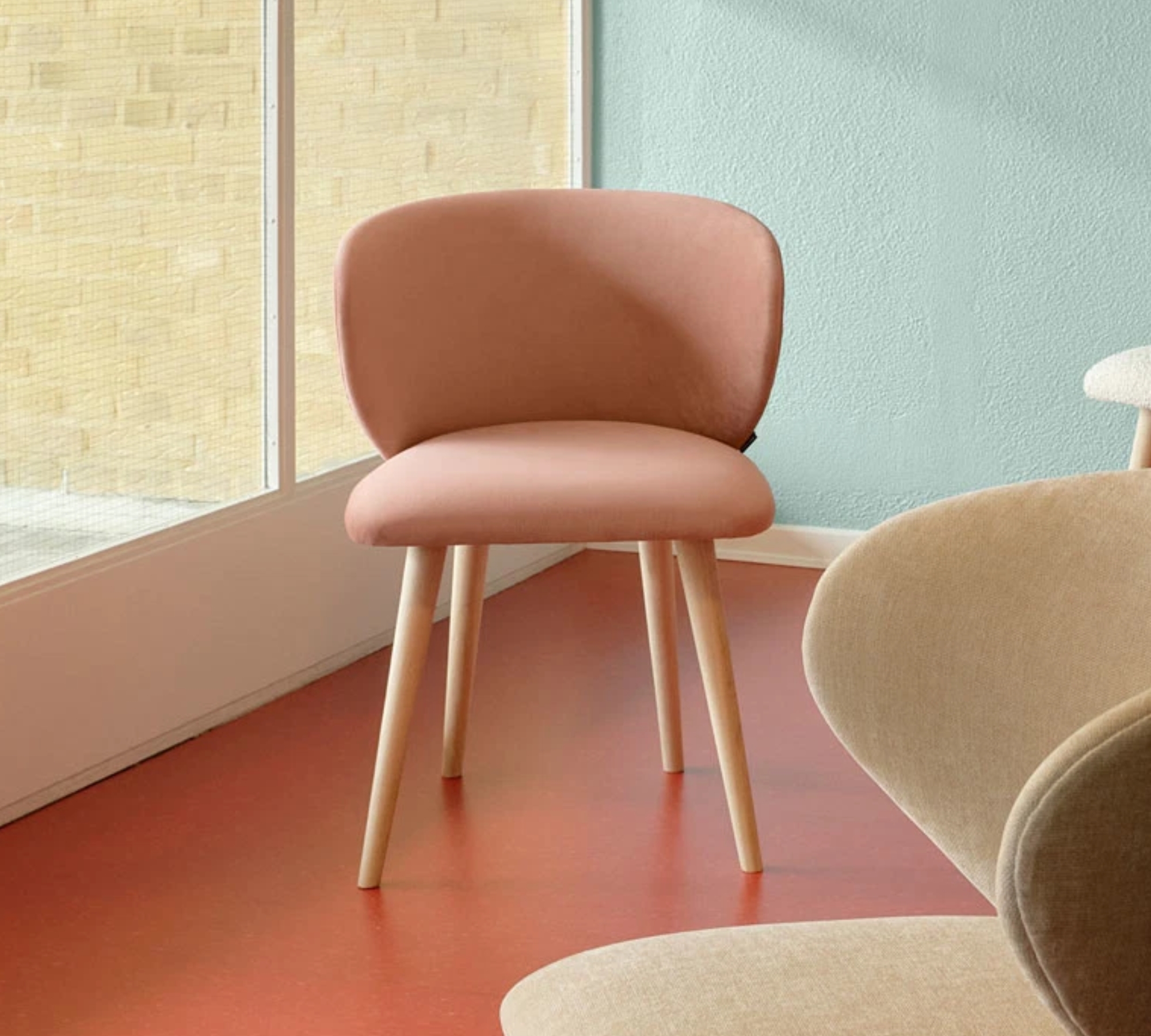 Ellie Esszimmerstuhl Velour Lux Vintage Rosa