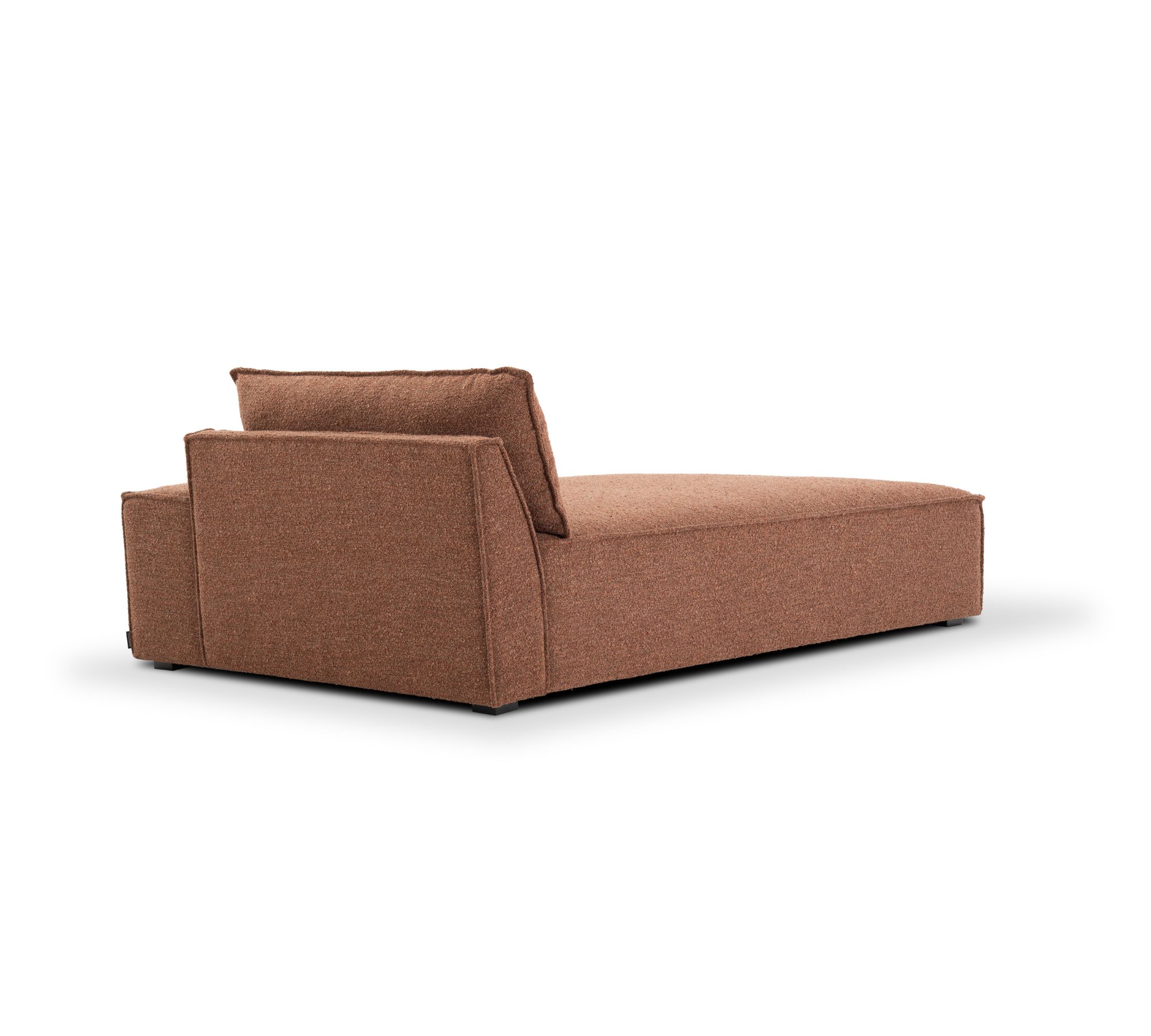 Daphne 1-seater chaise longue Right Pebble Rust