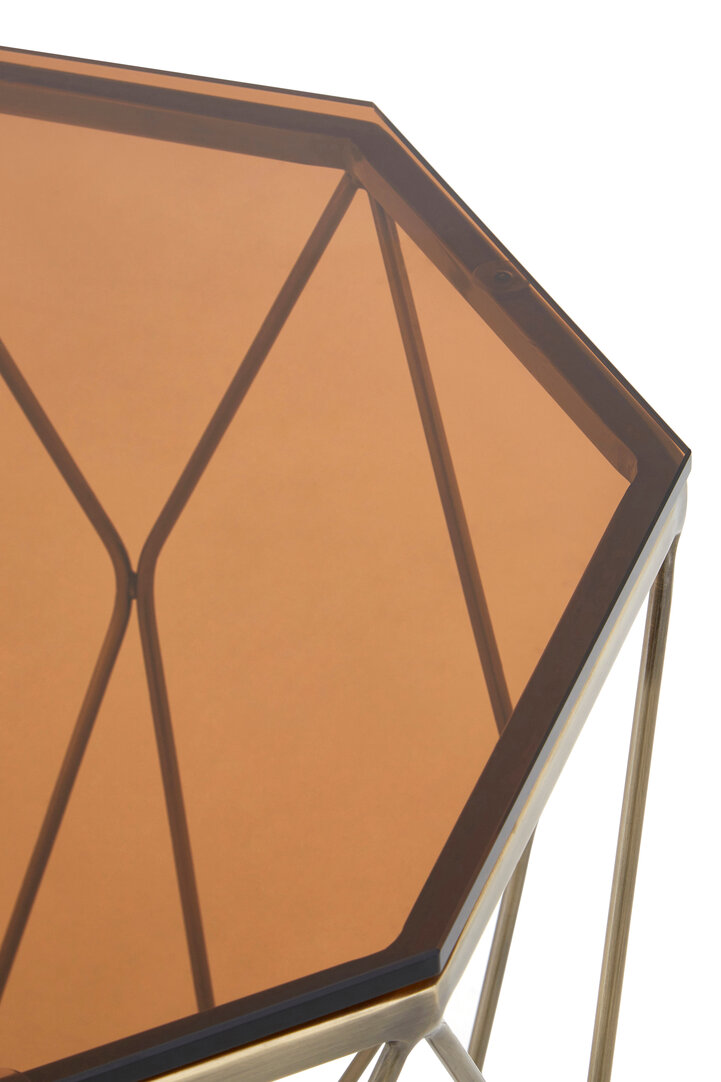 Allure Side Table Metal Glass Bronze