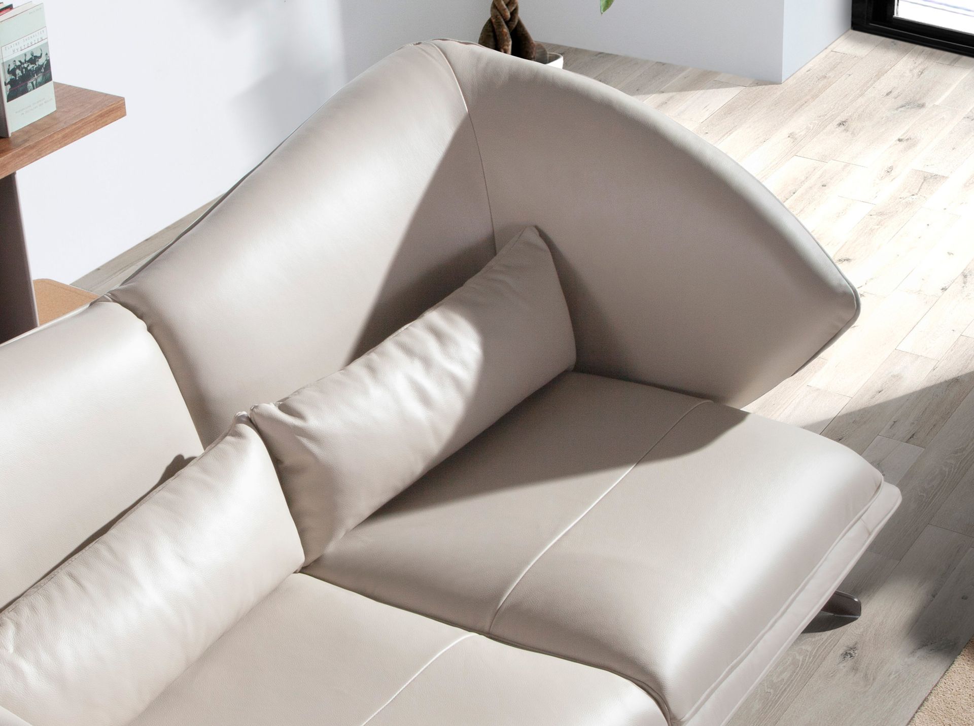2-Sitzer Sofa in taupegrauem Leder 6145