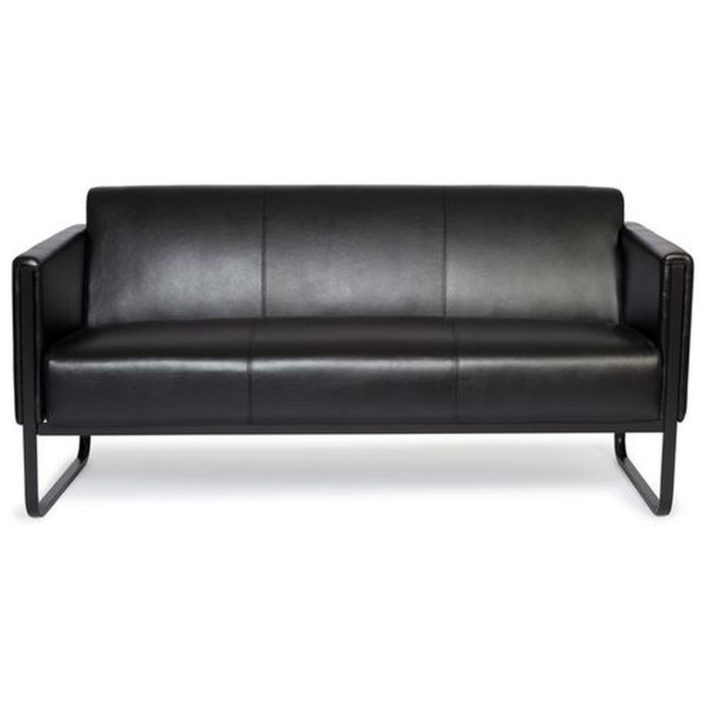 BALI BLACK 3-Sitzer Sofa Kunstleder Schwarz