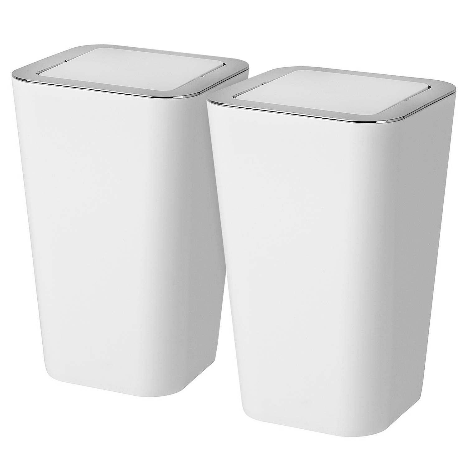 Candy 6L Swing Lid Bin Set of 2 White