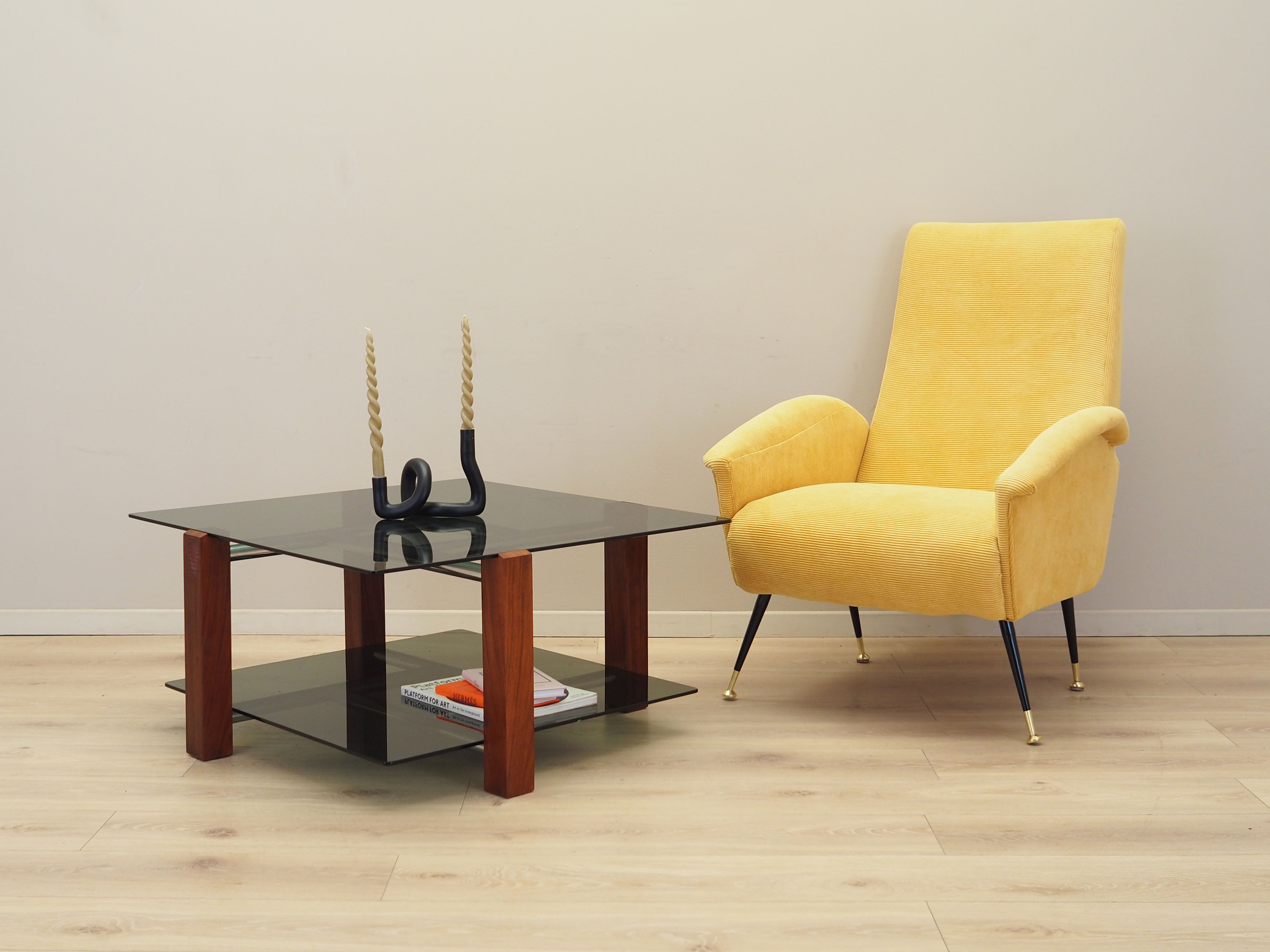 Yellow armchair, Italian design, 70s, Production: Italy