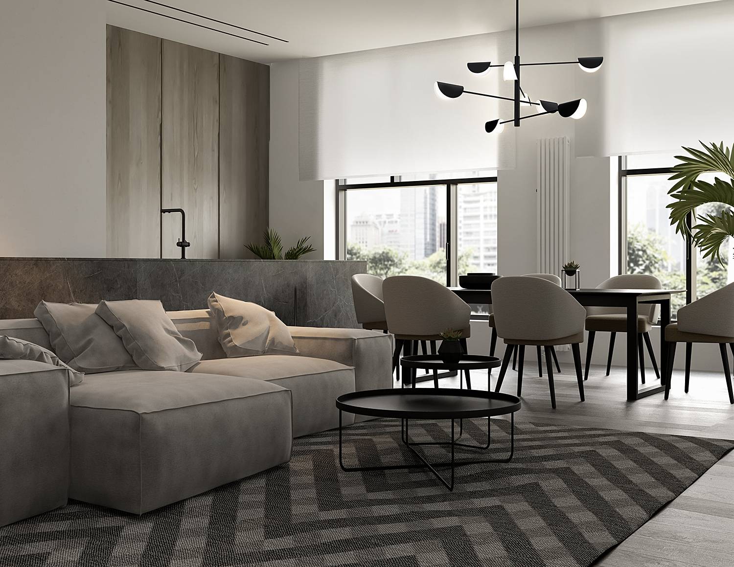 8-Flammig Mollis Kronleuchter Acrylglas Mischmetall 