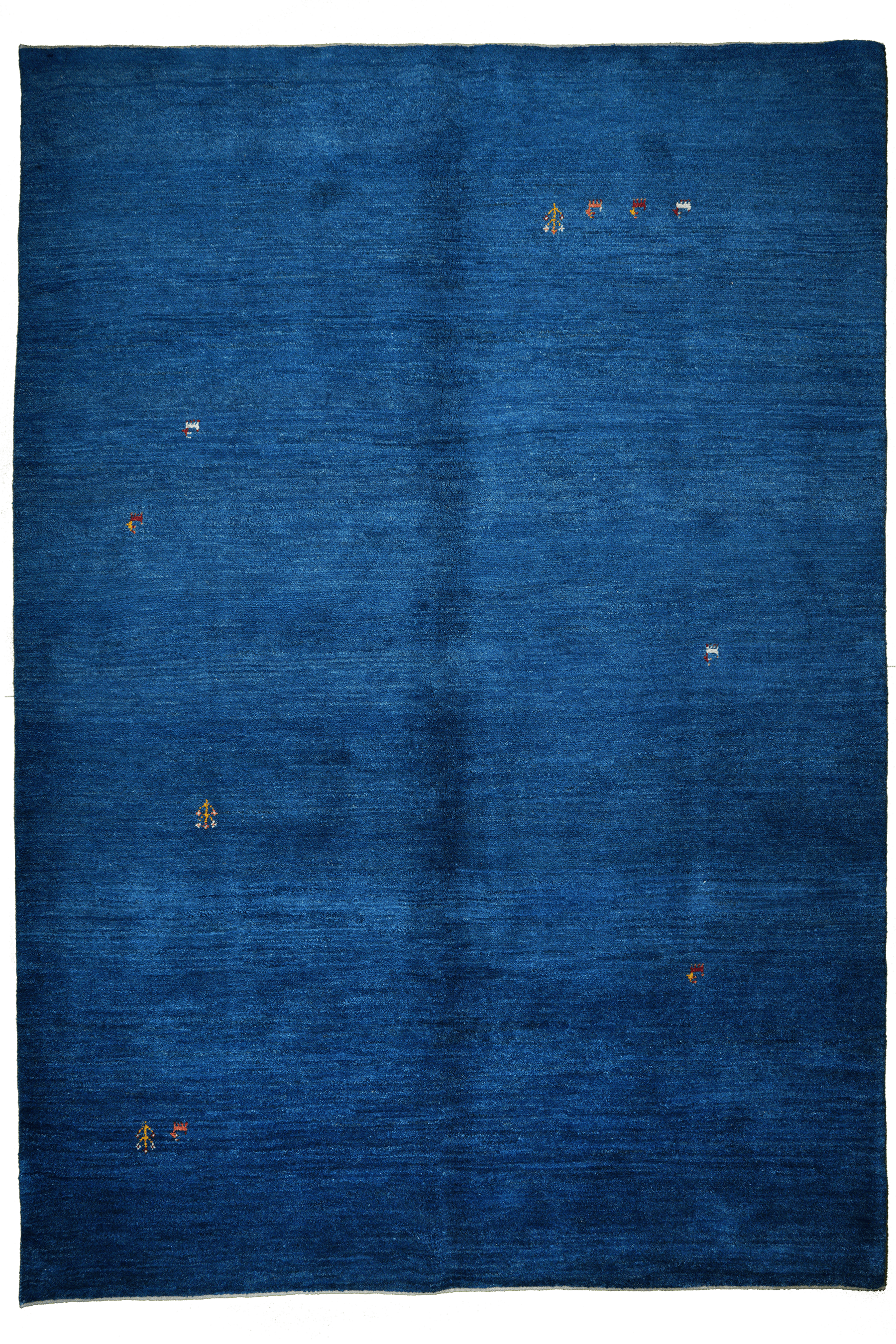 Gabbeh Teppich Wolle Blau