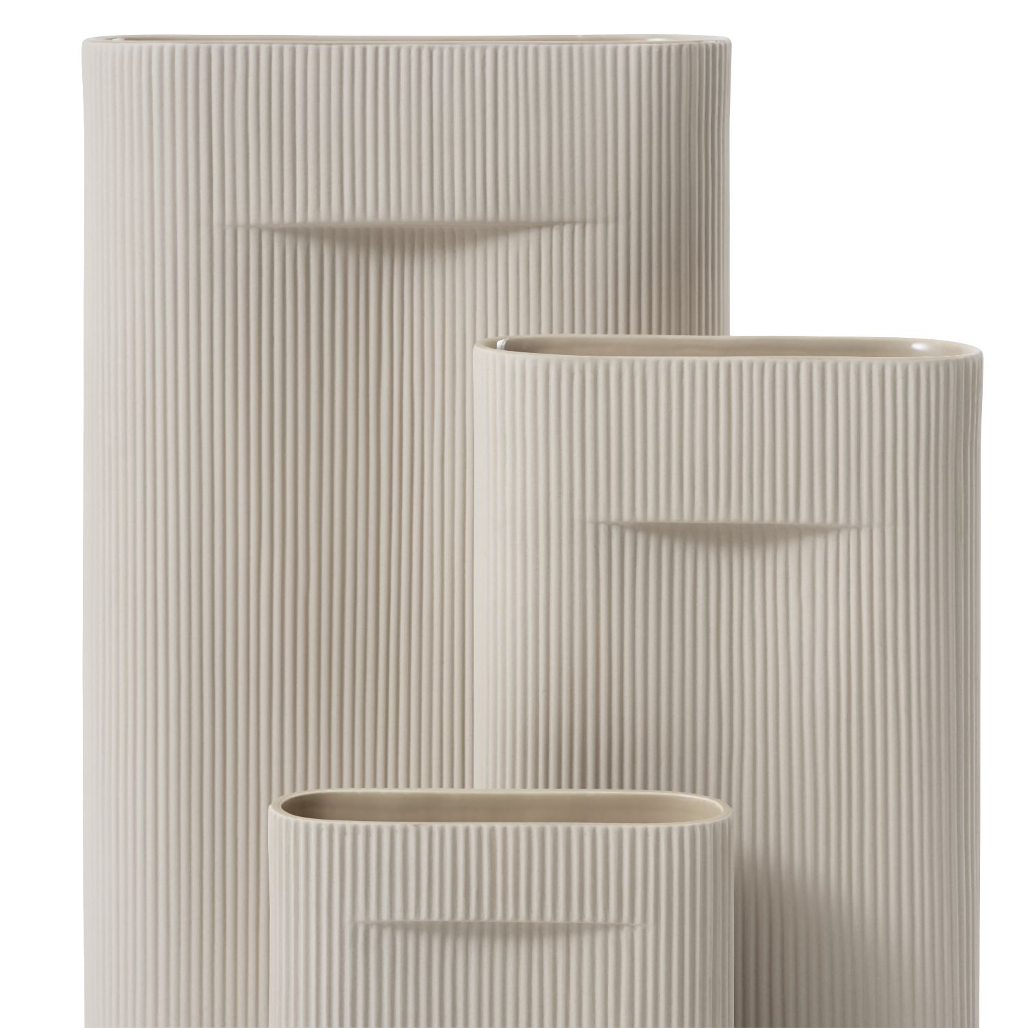 Ridge Vase Beige