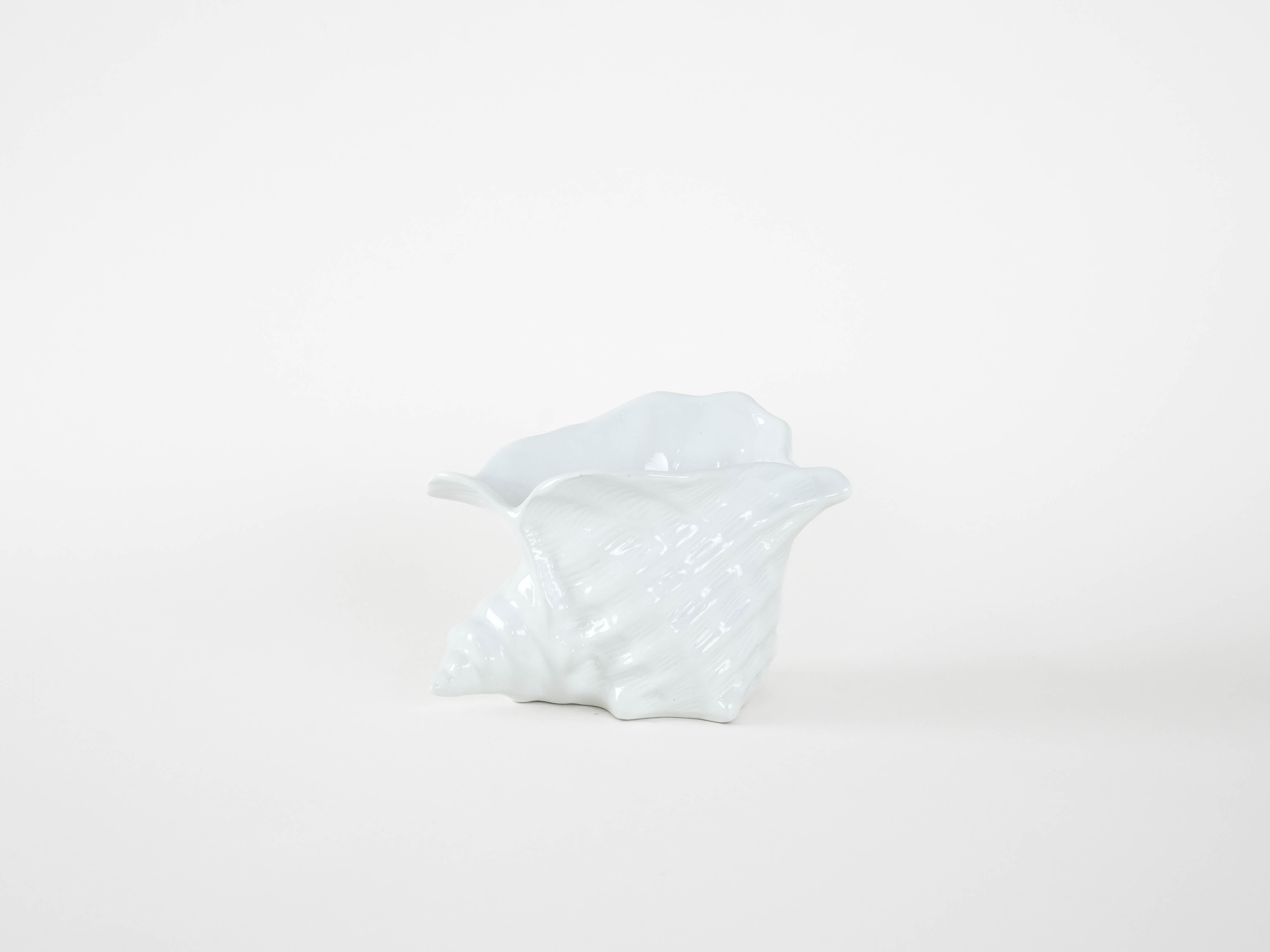 Ceramic pot lid White 1970s