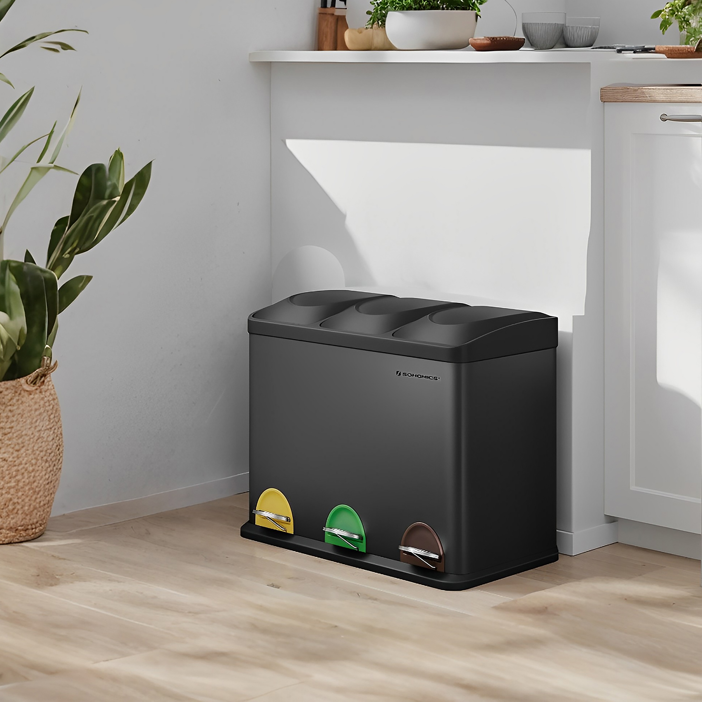 Trash Can Ibdaa Stainless Steel Black